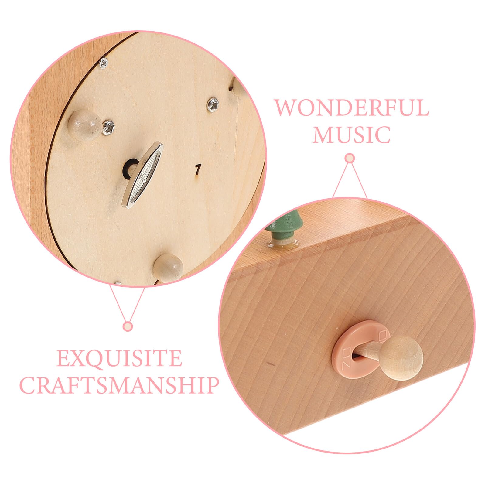 DOITOOL Caja de Música de Madera Creativa con Figura 3D de Torre Eiffel, Mecanismo de Cuerda, Mini Carrusel Musical para Niñas, Adorno Decorativo para Cumpleaños y San Valentín, Obsequio