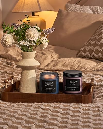 Miniatura 7 de M&SENSE Vela perfumada de noche de verano, 11.6 onzas de cera de soja natural limpia y no tóxica para el hogar, vela mediana de 2 mechas, regalos