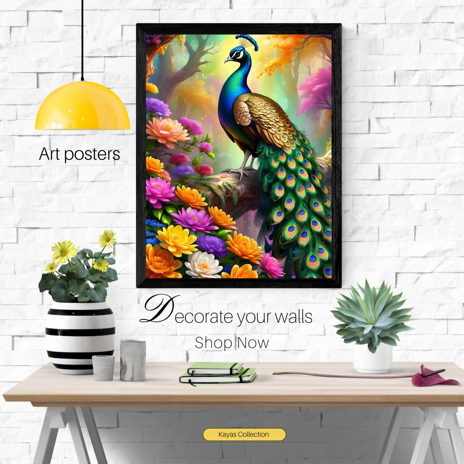 Kayas Collection Vastu Compliant Peacock Paintings for Wall