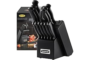 McCook® Knife Block Set: German Stainless Steel Cutlery with Built-in Sharpener