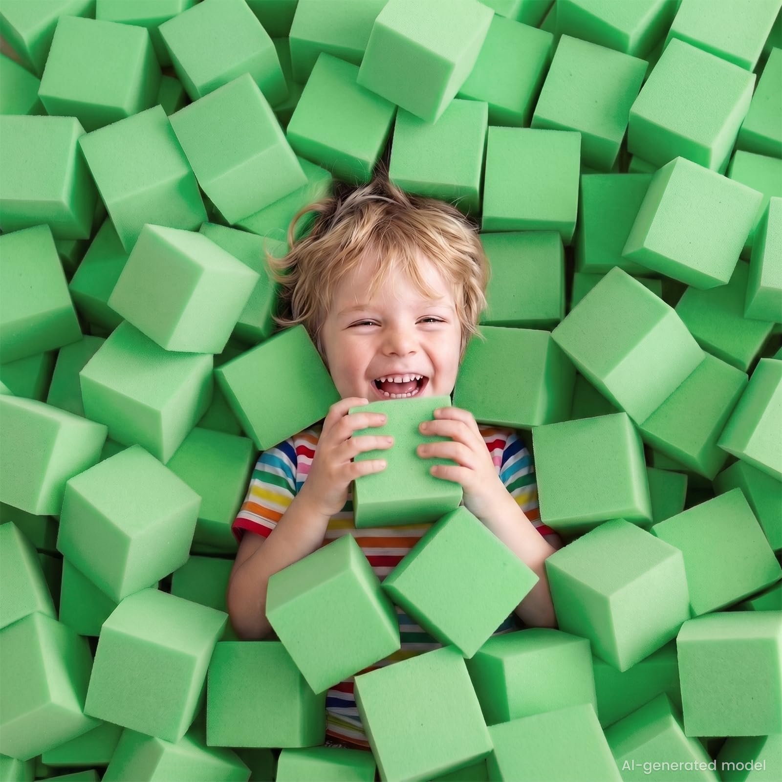 CALEPTONG 100 Pack Foam Pit Cubes – 3.15" Foam Blocks Soft Play Blocks