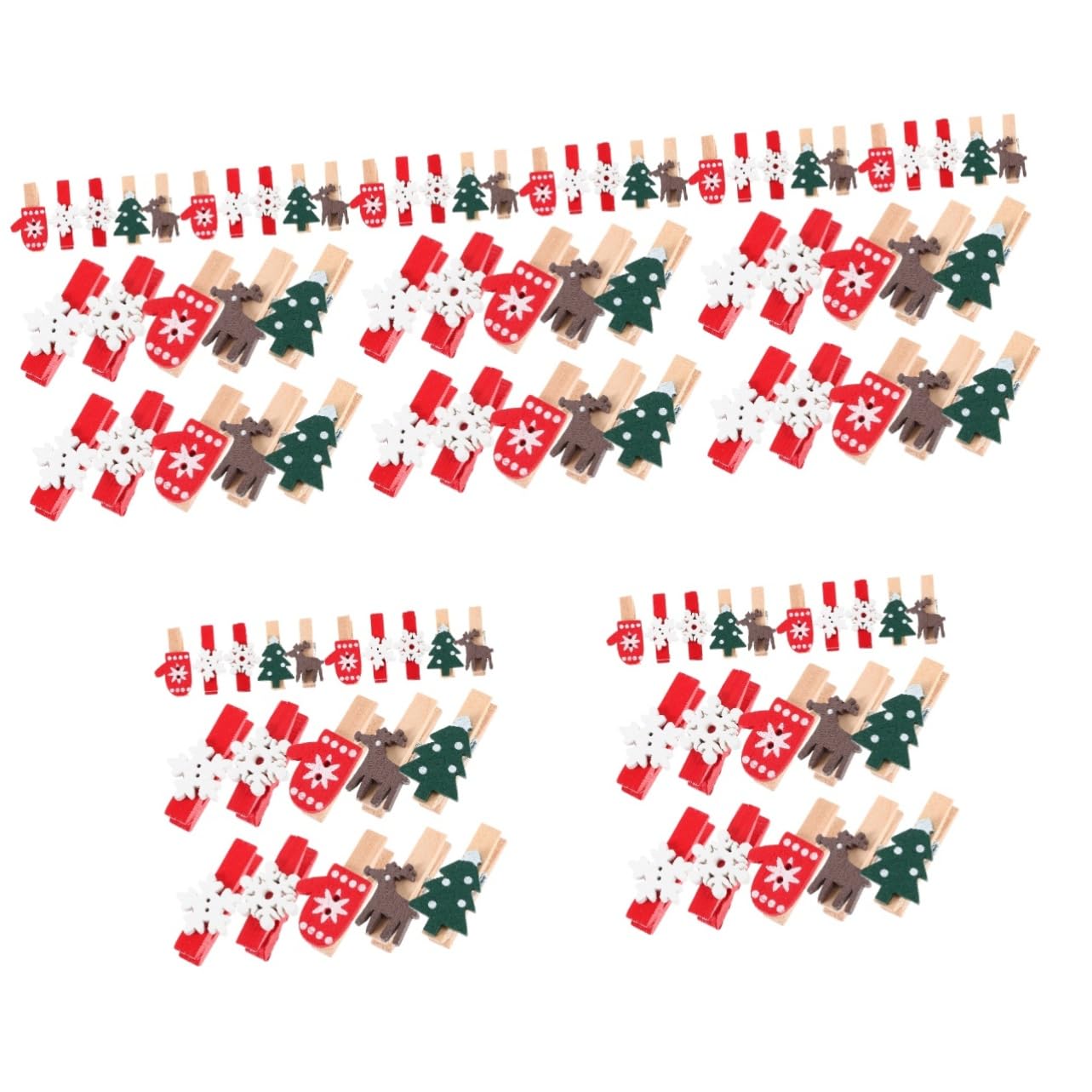 Gatuida 625stücke Teiliges Weihnachts Holzklammern Clips Für Weihnachtsbaum Dekoration Handwerk Und Süße Klammern Im Weihnachtsdesign Für Karten Und Notizen