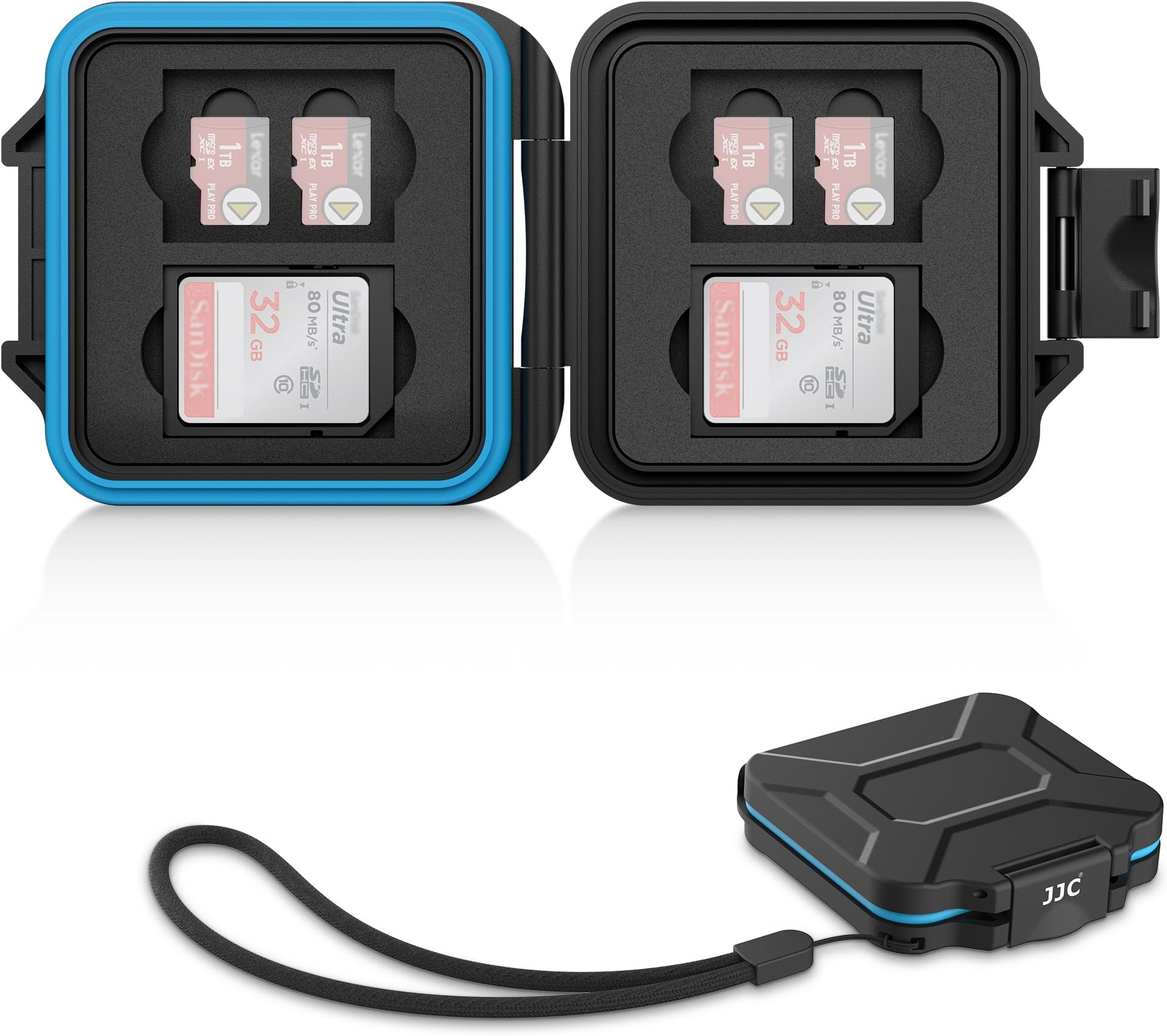 JJC Small SD Card Case Holder for 4 SD & 8 Micro SD Memory Cards