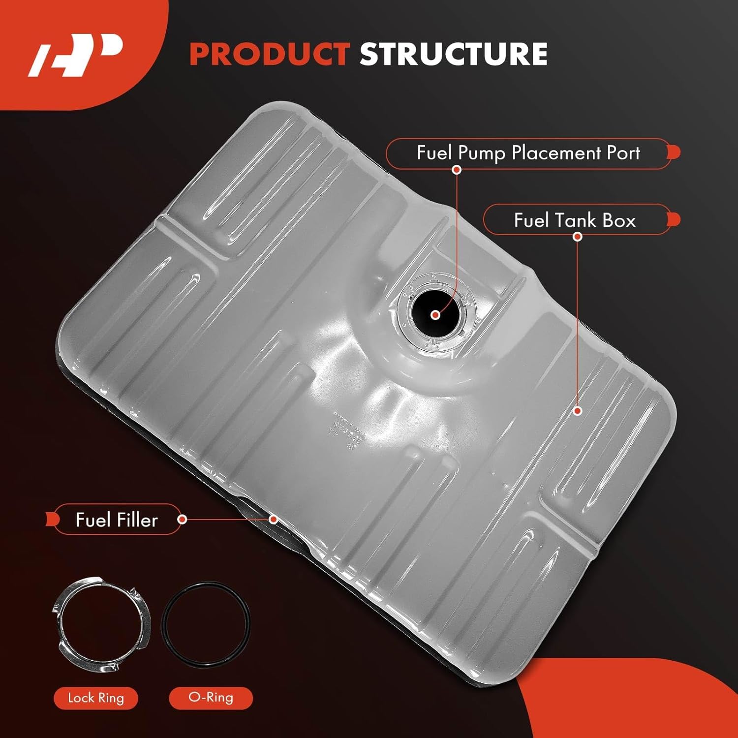 A-Premium Fuel Tank with Lock Ring & O Ring Compatible with Chevrolet Impala, Caprice, Bel Air & Buick Electra, LeSabre, Riviera & Cadillac Brougham, DeVille, Fleetwood & Oldsmobile Delta 88 & Pontiac