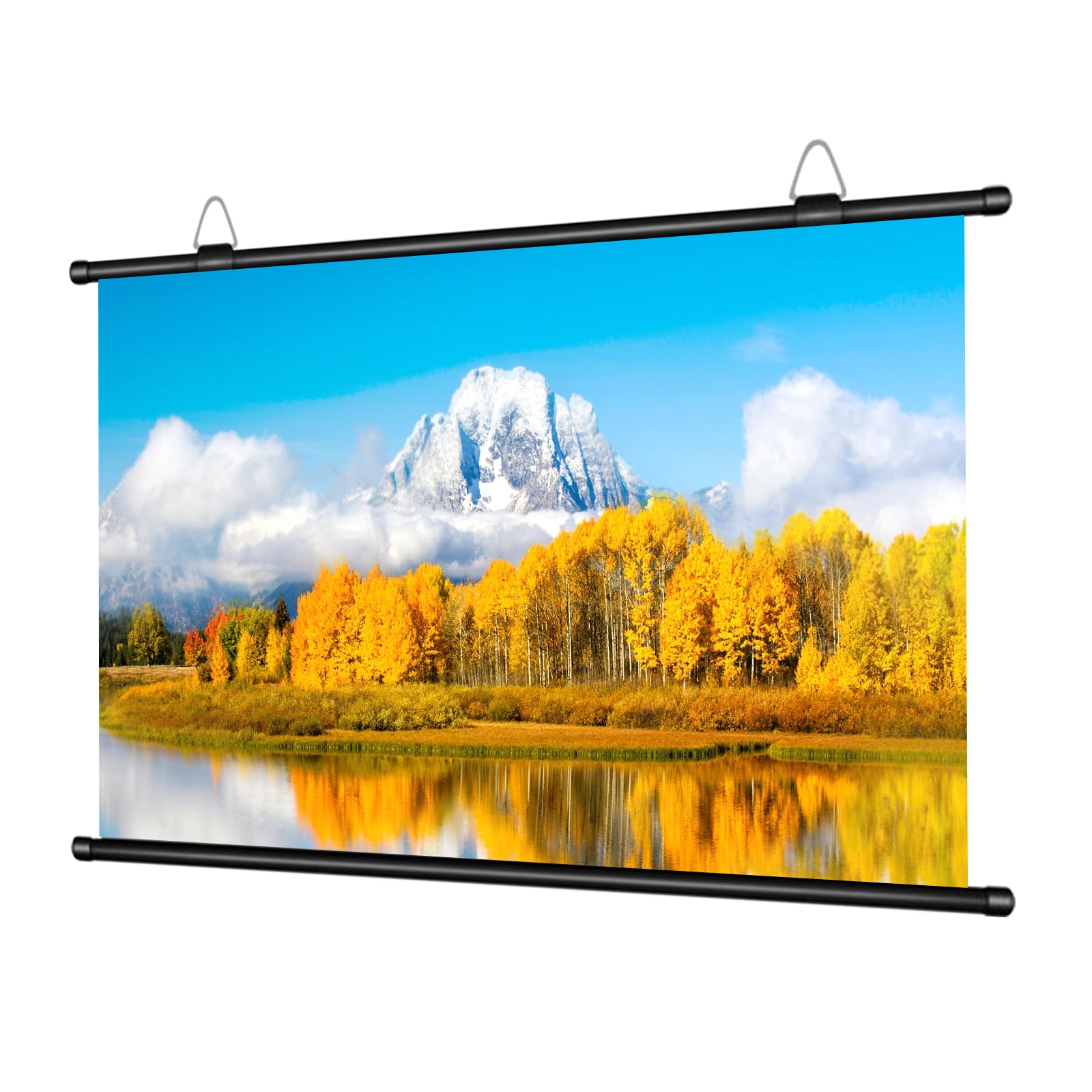 100-Inch Portable Projector Screen, XIAOHUI 16:9 Aspect Ratio, Non-Perforated Anti-Light, Easy Install,100% Polyester Professional Projector Screen