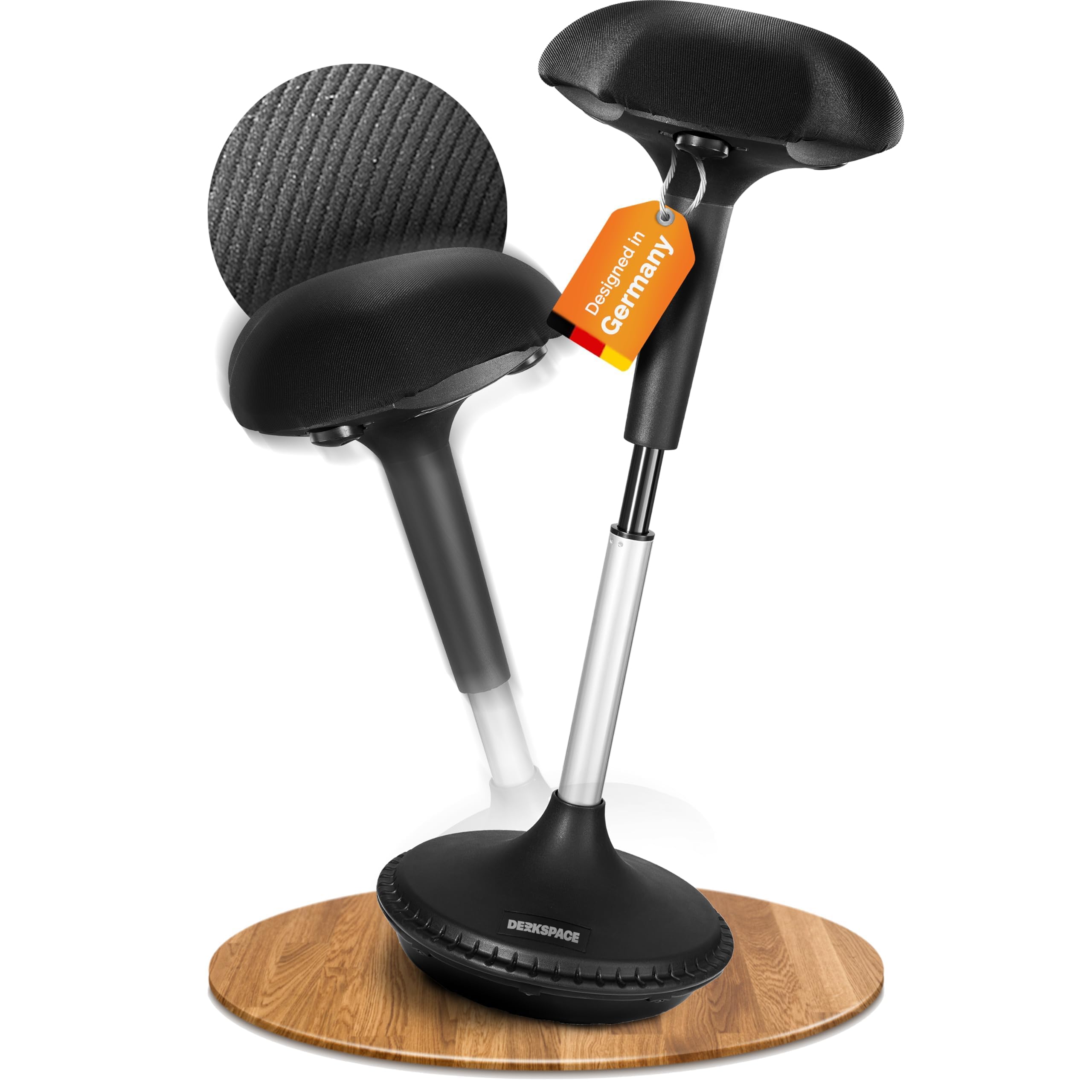 Wobble Ergonomischer Sitz- & Stehhocker [ORIGINAL] – Höhenverstellbarer Bürohocker & Stehhilfe mit Wipp- & Wackelfunktion, Arbeitshocker zur Vorbeugung von Rücken- und Nackenschmerzen