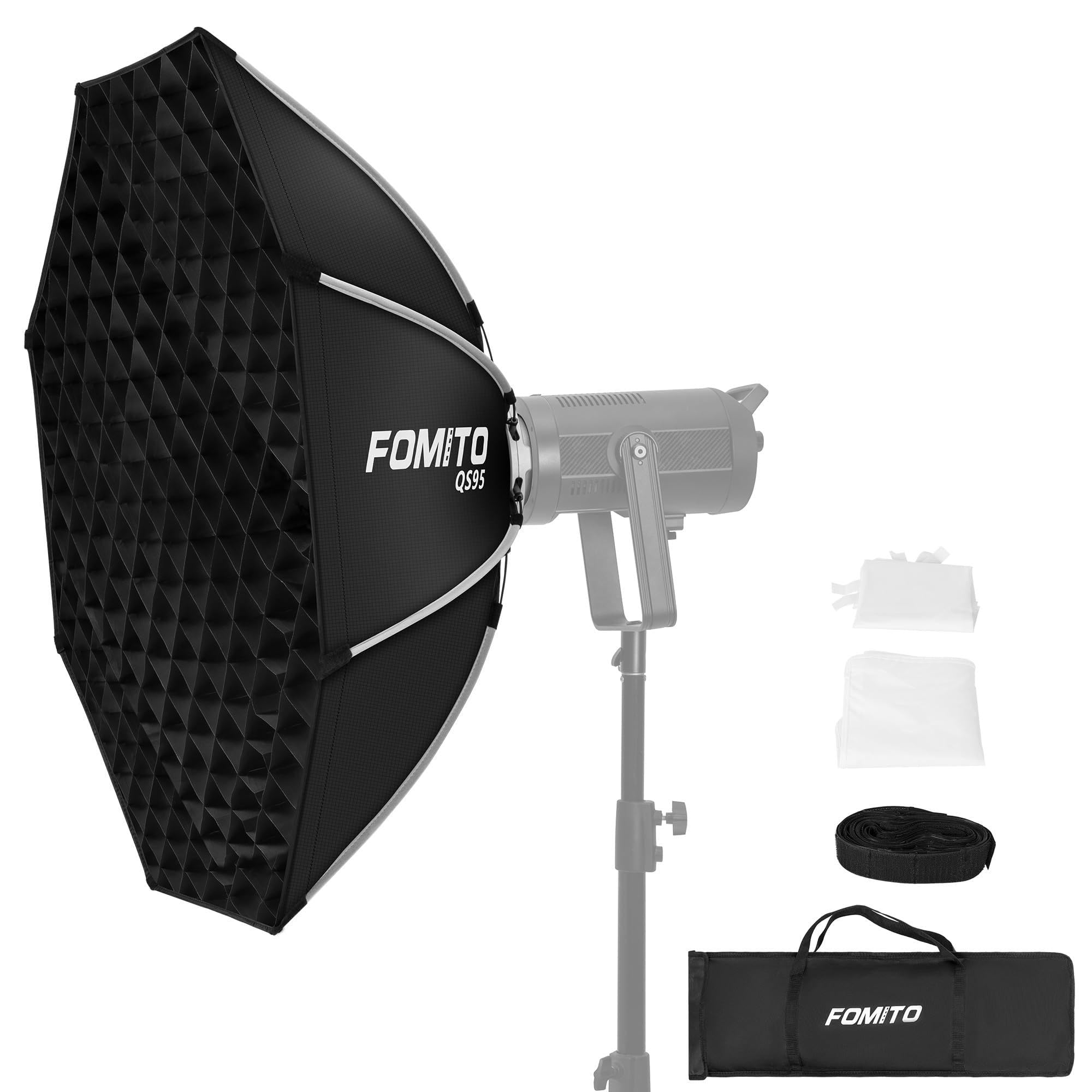 FOMITO 37"/95 cm parasol ośmiokątny softbox szybkie uwalnianie fotografia modyfikator światła z Bowens Speedring Mount Beam Grid do Aputure Godox SmallRing Neewer YongNuo LED Monolight Studio
