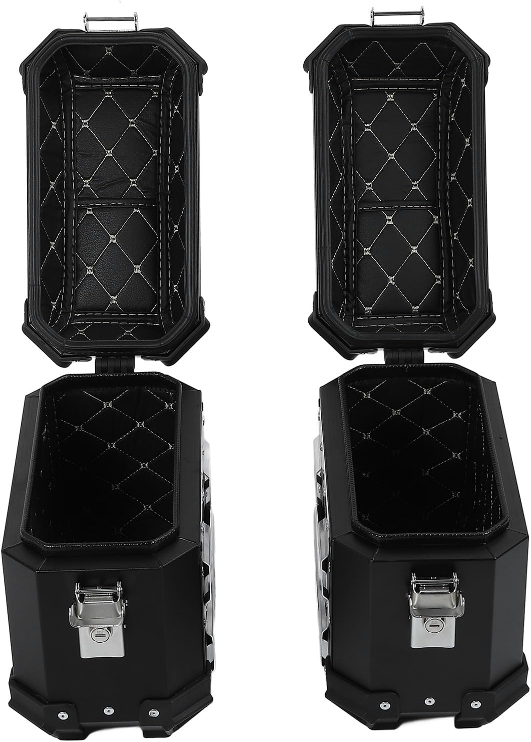 Qqmora Side Case Aluminum Alloy 18L Hardshell Lockable Storage Box with Reflective Sticker for Helmet Luggage Accessories (black)
