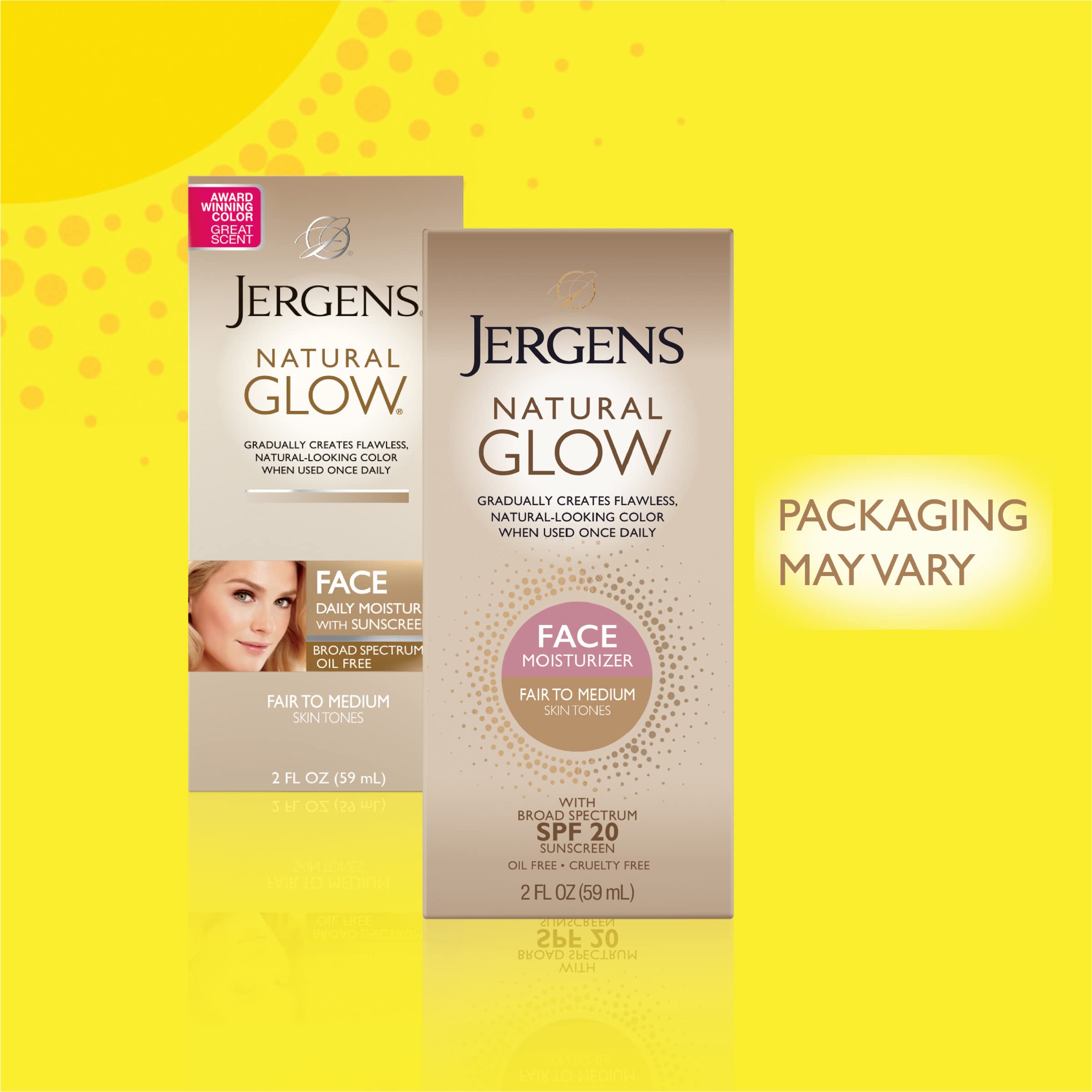 Jergens Natural Glow Self Tanner Face Moisturizer, SPF 20 Facial