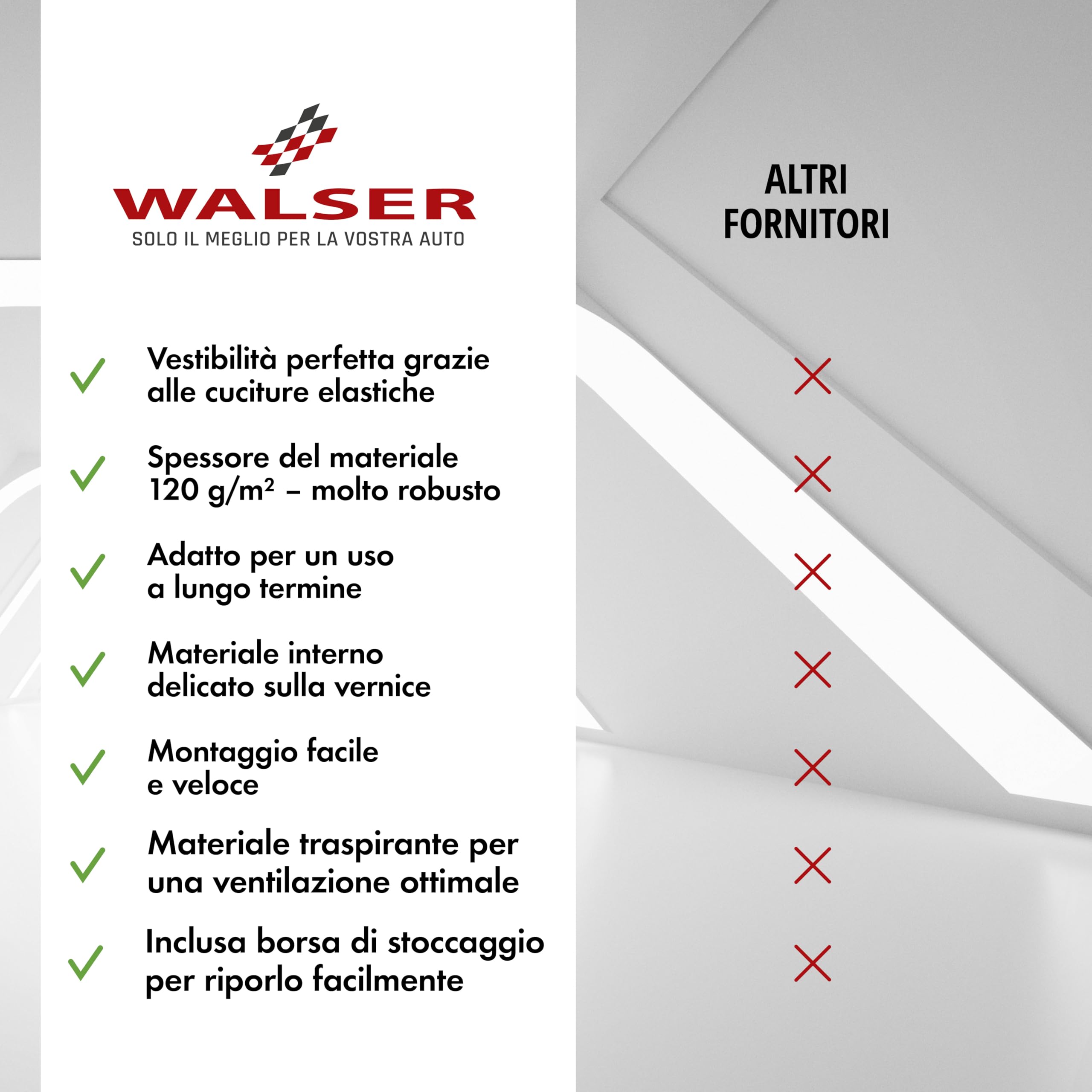 WALSER Telo Copriauto da Interno Elasticizzato Indoor Stretch - Morbido e Antipolvere, Copertura Protettiva per Auto, Protezione Completa in Garage Misura 2 nero