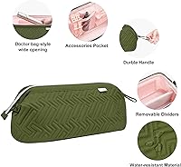 Vista 5 de Leudes Bolsa de viaje para herramientas para el cabello, estuche de transporte portátil de tiburón Flexstyle, estuche para secadora de pelo de Verde