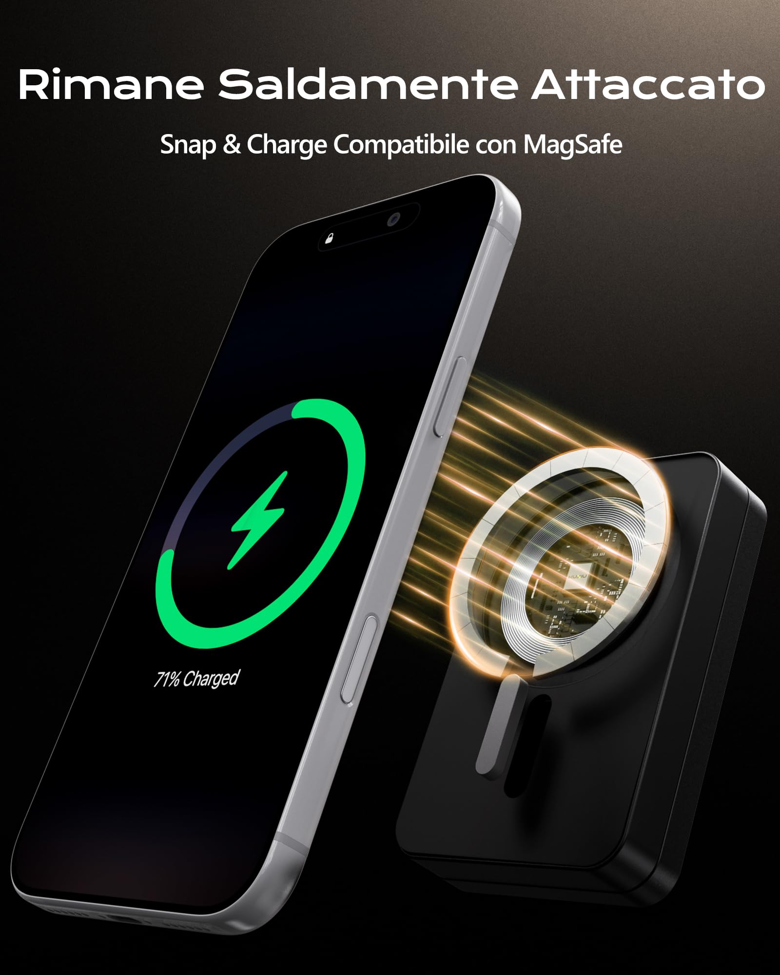 KU XIU Qi2.2 25W Magnetico Power Bank 10000mAh per iPhone e Apple Watch | 3-in-1 Wireless Powerbank con Supporto, Compatibile con Magsafe, 30W USB-C Ricarica Rapida, per iPhone & iWatch & Airpods