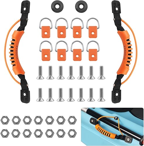 24 asas de transporte de kayak con remaches, repuesto de mango de kayak de goma, asas de kayak para pelicanhobievida útilsentarse en la parte