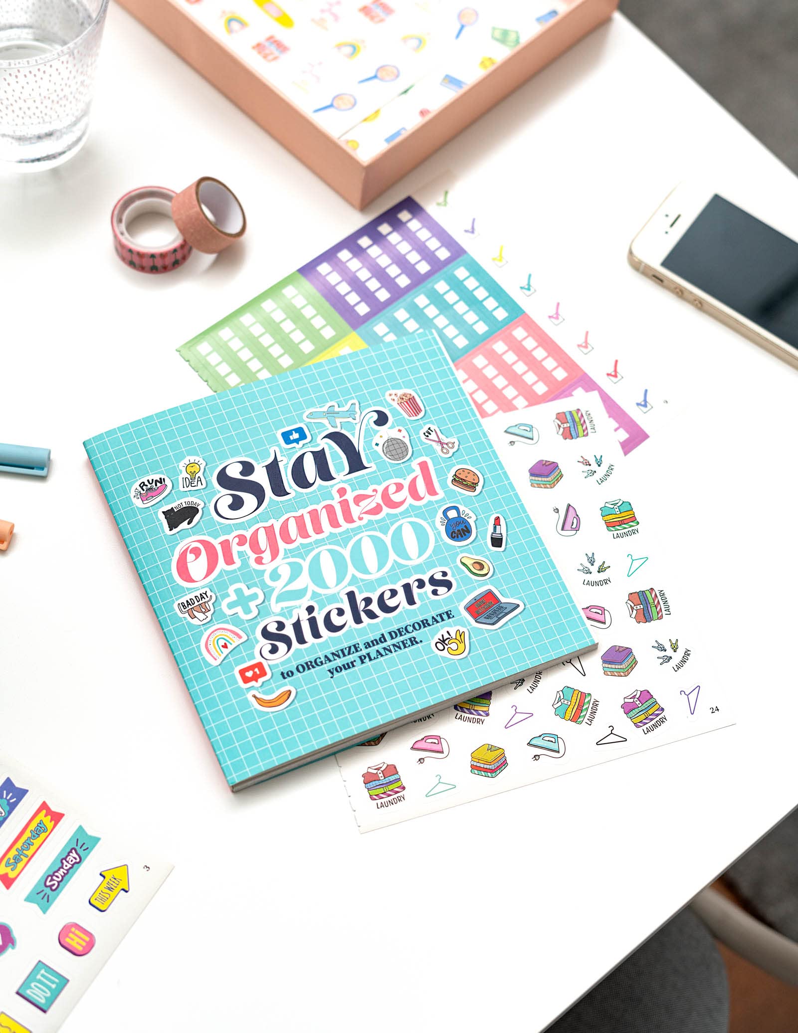 Grupo Erik Carnet de Stickers Organisation Autocollants Bullet Journal Agenda Notebook 16 x 16 cm Multicolore