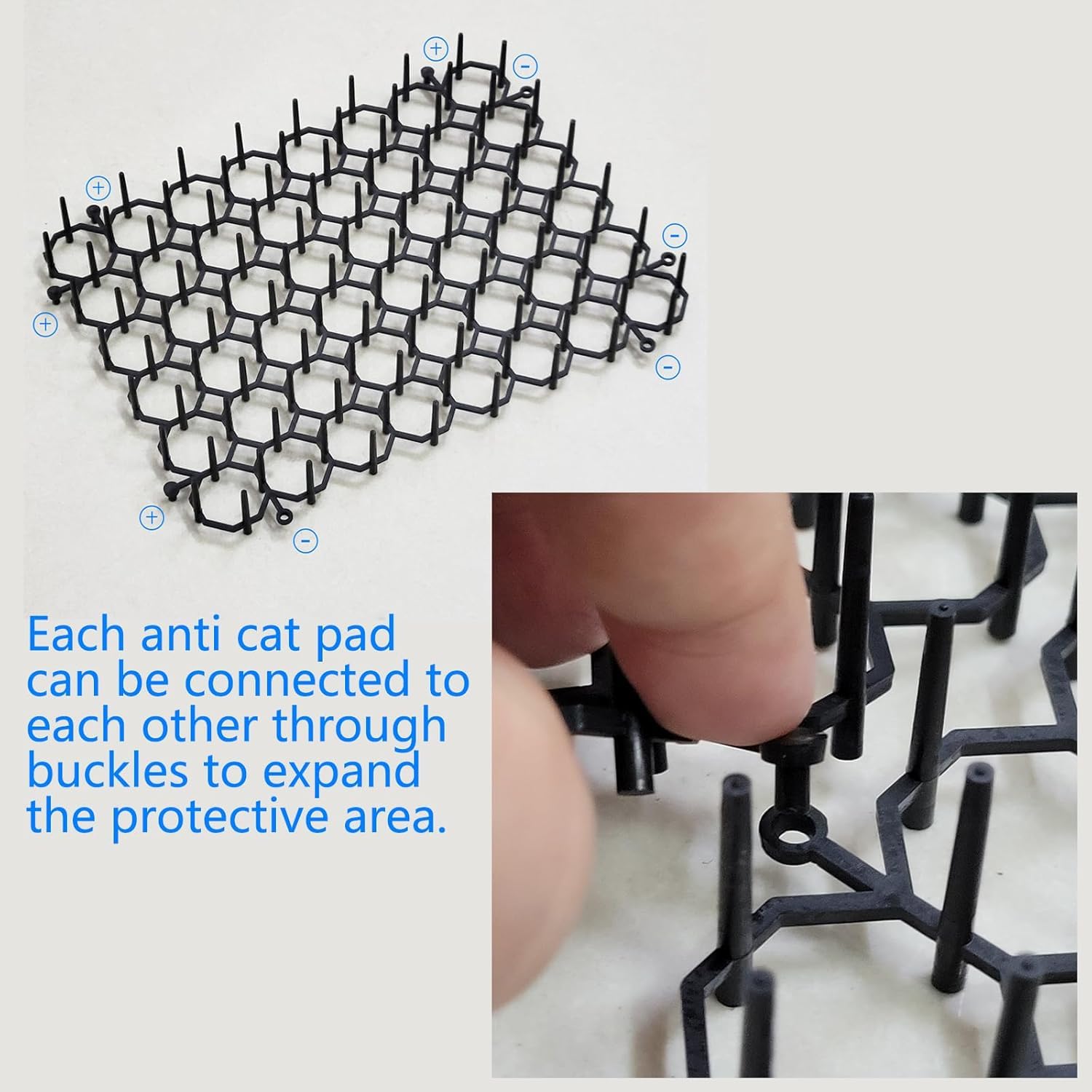 Cat Dog Deterrent Mat, Scat Mat for Cats Pets with Spikes Indoor Furniture Outdoor Garden Fence Pet Animal Barrier Set (12) - Image 3