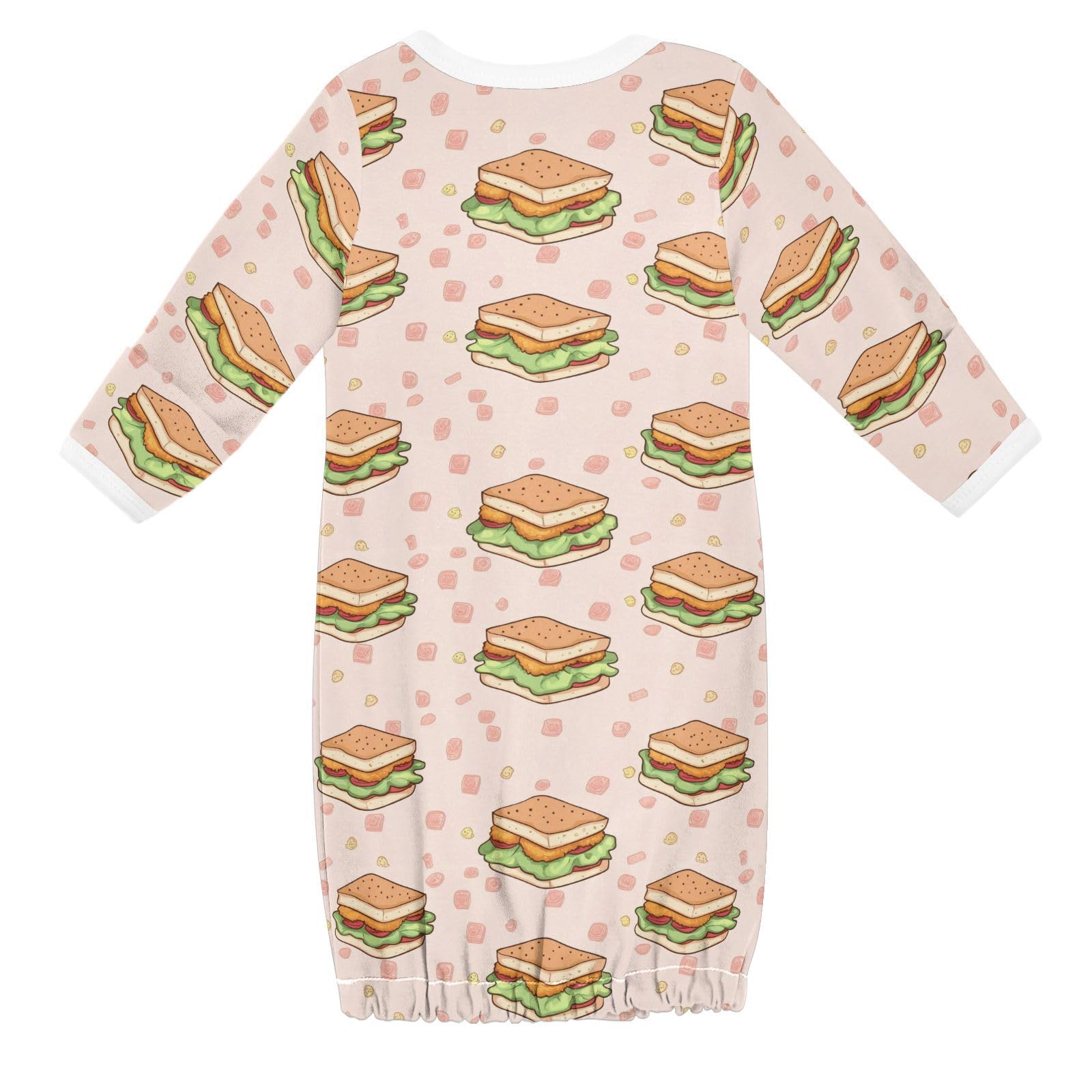 vvfelixl Baby Sleeper Gown for Newborn Boy Girls Cartoon Delicious Sandwich Infant Nightgown for 0-3 Months Multicolor
