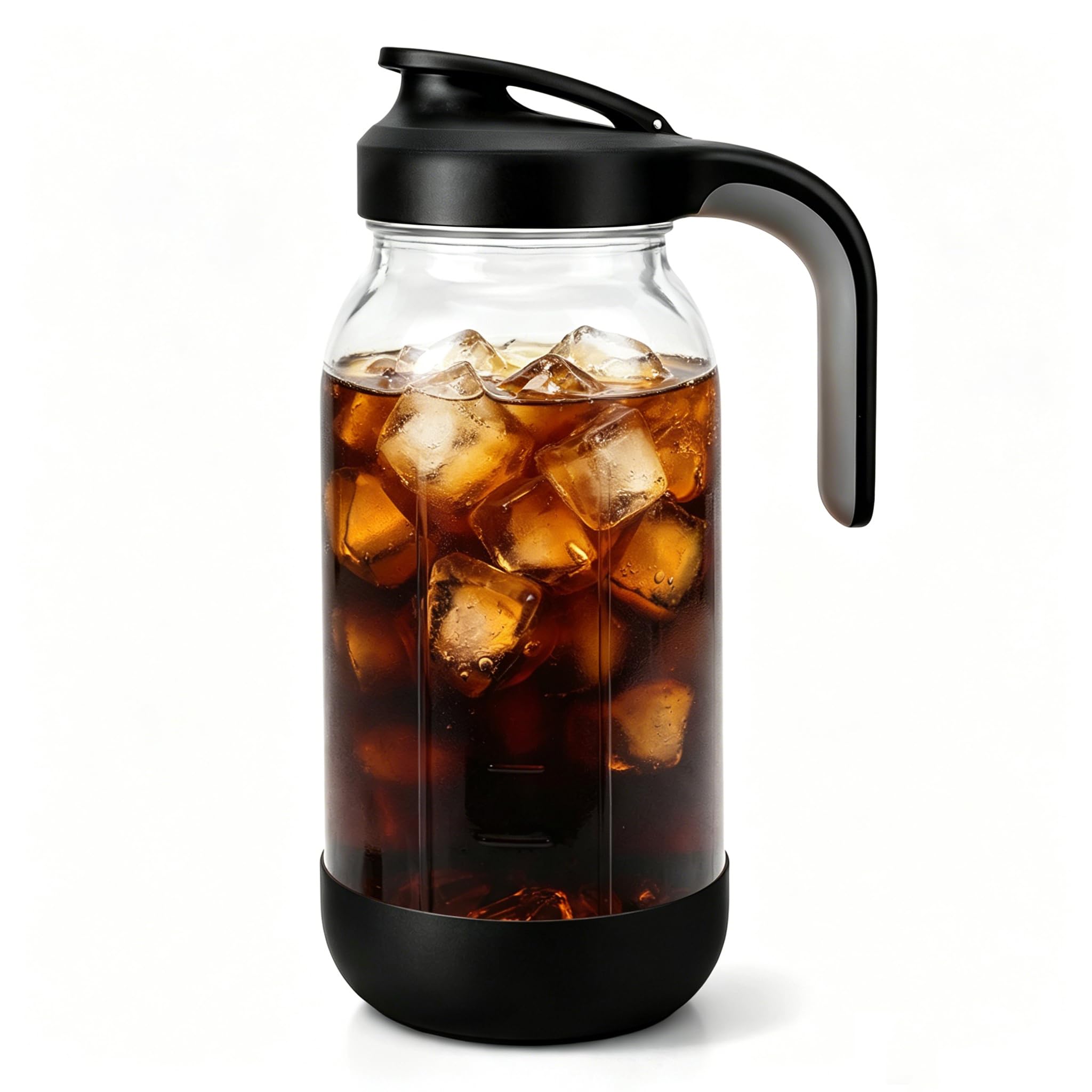 Sursip 64oz (2 Quart) Glass Mason Jar Pitcher with Lid and Handle