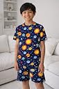 Ninos Dreams Boys Cotton T-Shirt & Shorts Coord Set (8-10 Years, Dark Blue) gallery image