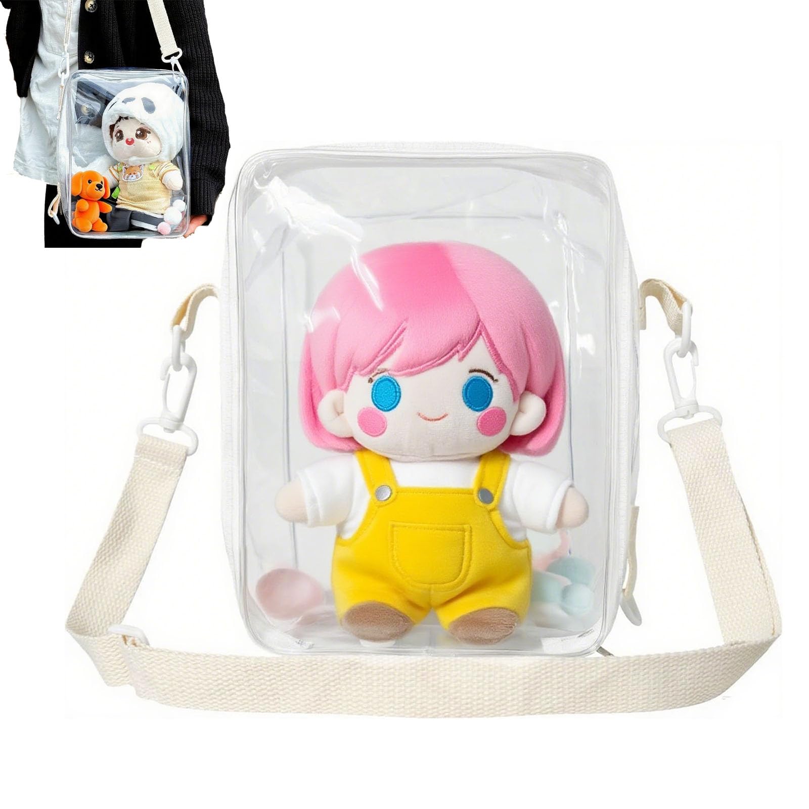 Amazon | Phyxiul 痛バッグ ぬいポーチ 痛バ ケース 2つの携帯方式 PVC