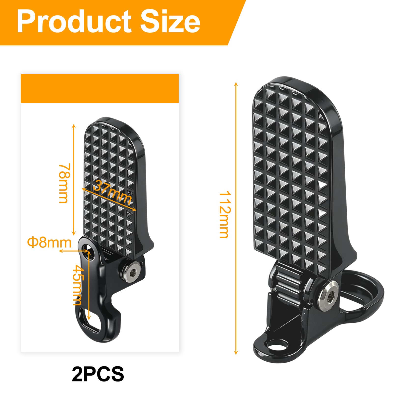 Poggiapiedi posteriore per bici elettrica, Coppia di pedane per bicicletta facile da riporre, antiscivolo pedale pieghevole leggero compatibili con bici pieghevoli, mountain bike