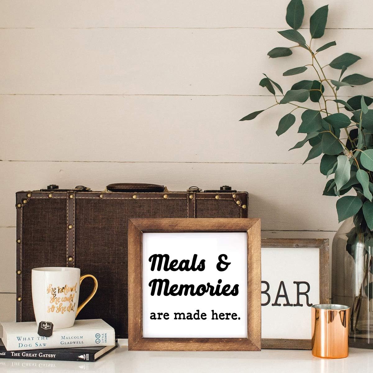 Buy Ku Dayi Meal And Memories Are Made Here Framed Block Sign Rustic Farmhouse Kitchen Wood Sign Art Standing On Shelf Table Friend White Online In Indonesia B08fstqhgw