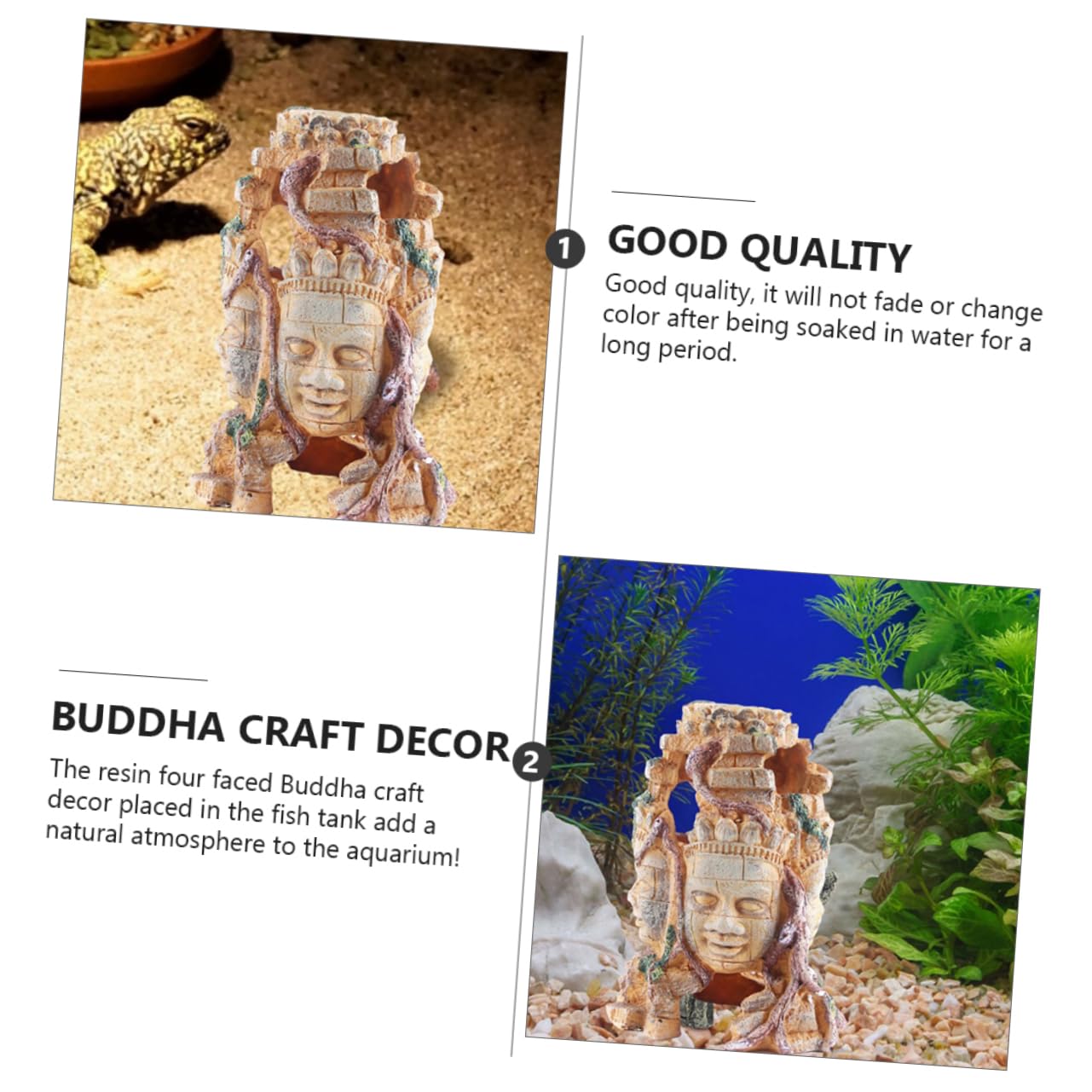 Happyyami 1pièce Décoration Aquarium avec Crâne Ornement De Paysage Aquatique pour Poissons Et Reptiles Accessoire De Décoration pour Aquariums Eau Douce Et Salée