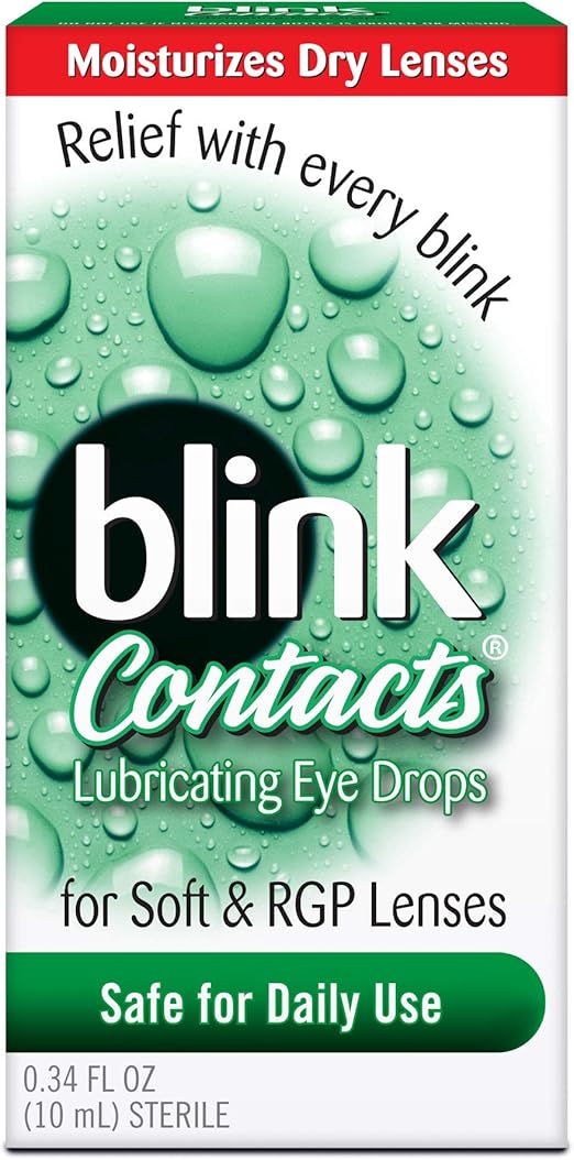 AMO Blink Contact Lubricant Eye Drops for Soft and RGP Lenses, 0.34 Ounce Box
