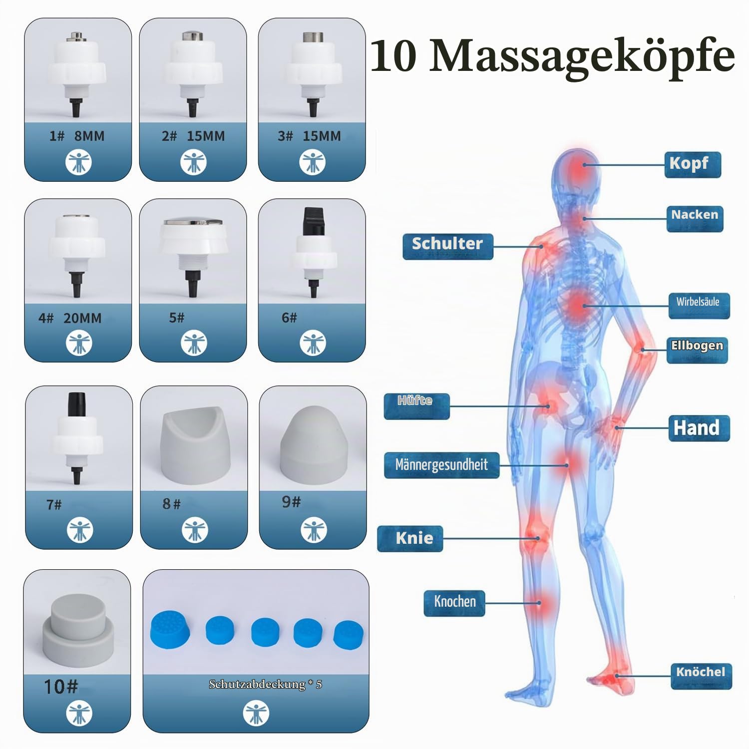 Stoßwellentherapie Gerät Erektile Dysfunktion, Fokussiertes Stoßwellentherapiegerät ED Extrakorporale Stoßwellentherapie Maschine für Zuhause, Gewebetherapie, Schmerzlinderung, Tiefenmuskelentspannung