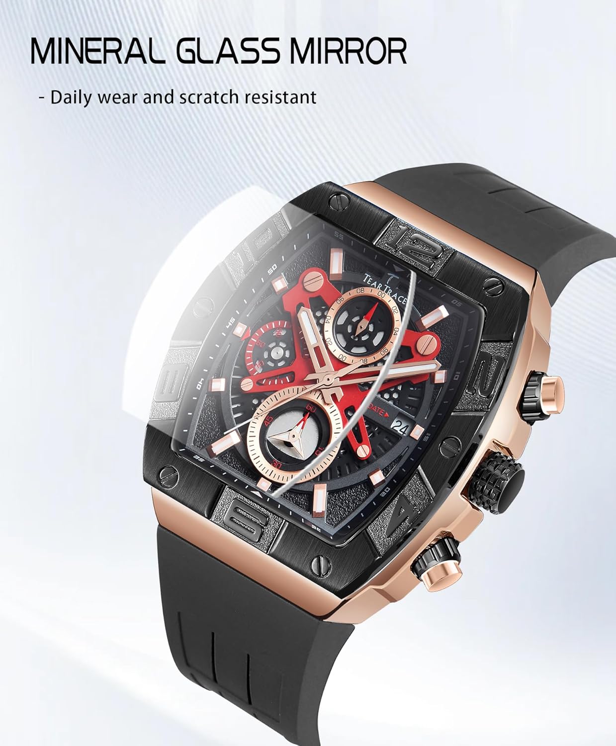 Watches for Men Quartz 30ATM Waterproof Men Watches Luminous Analog Wrist Watches with Silicon Strap and Stopwatch - Image 8