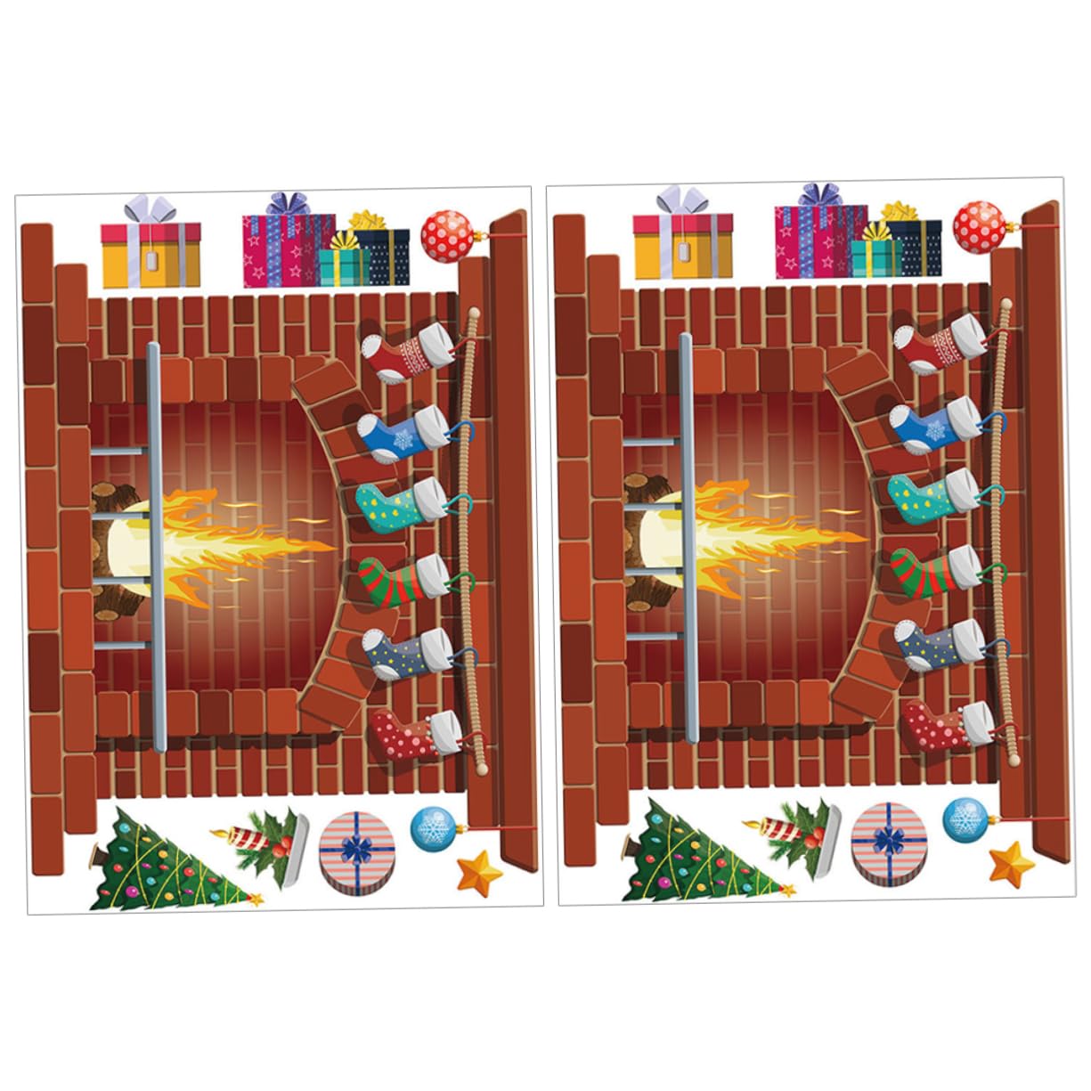 Cabilock 10 Set Adesivi Murali Decorativi Per La Stanza Del Adesivi Murali Per Le Vacanze Di Natale Ornamenti Adesivi Dei Cartoni Animati Luci Esterne Luci Delle Fate Decorazioni