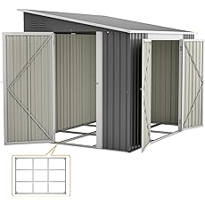 6x8FT Outdoor Metal Storage Sheds, Metal Garden Sheds & Outdoor Storage, MetalTool Shed with Lockable Door & Air Vents for Backyard Garden Patio Lawn