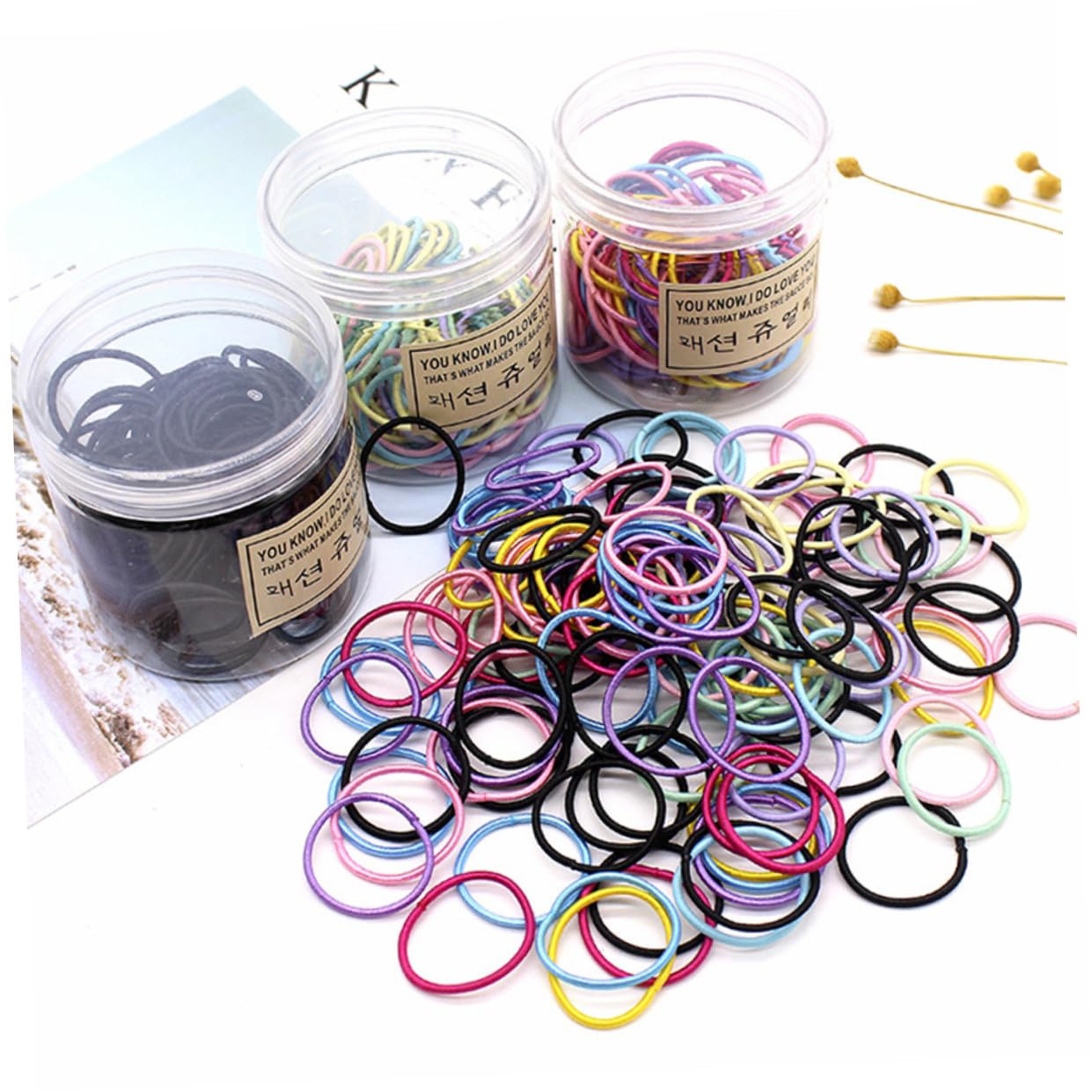 minkissy 600piezas Gomillas Elásticas Multicolores Para Juego Anillos Para Coleta Accesorios Cabello Infantil