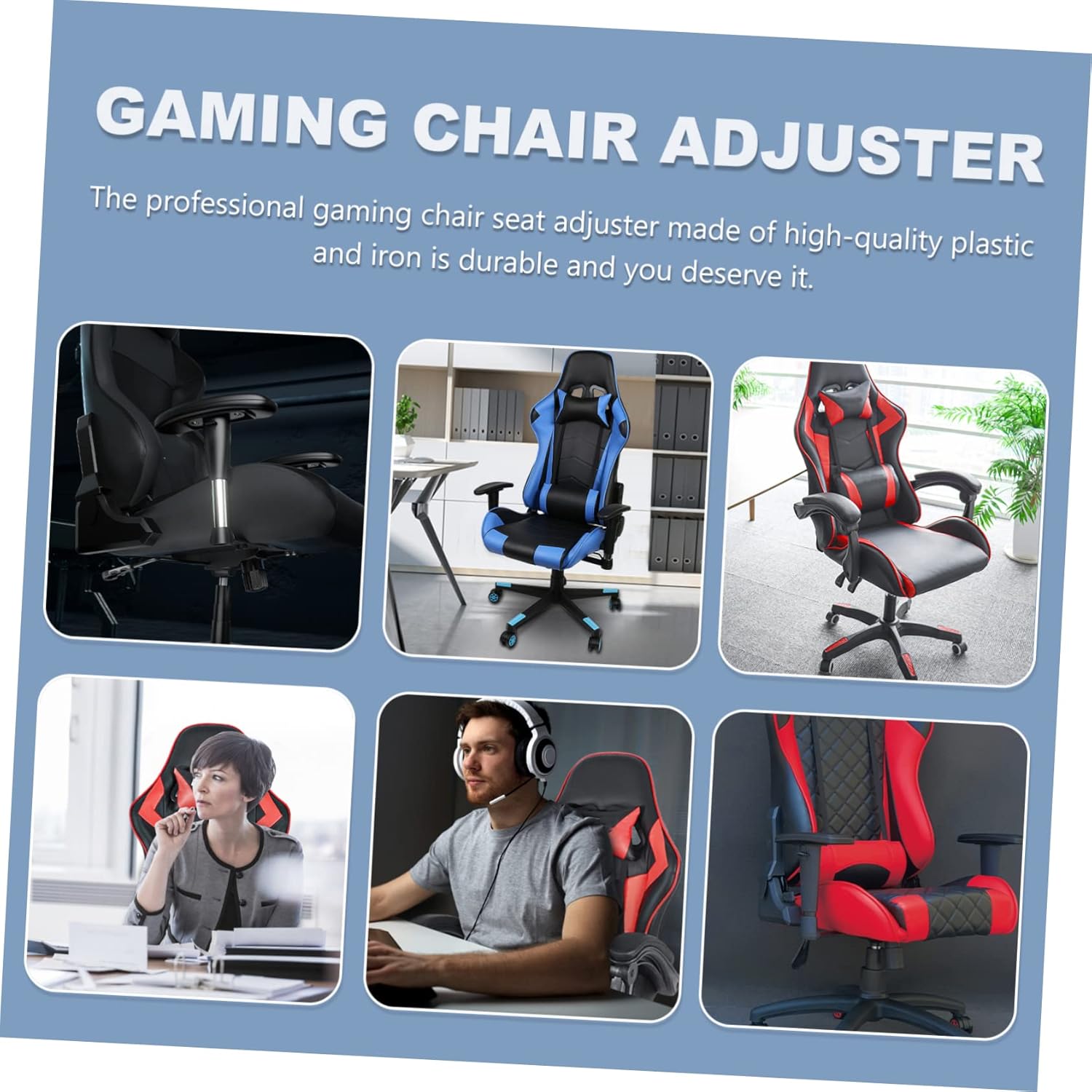 6pcs Multi-Angle Chair Regulators for Gaming Chairs Professional E-Sport Adjusters Black Angle for Optimal Comfort