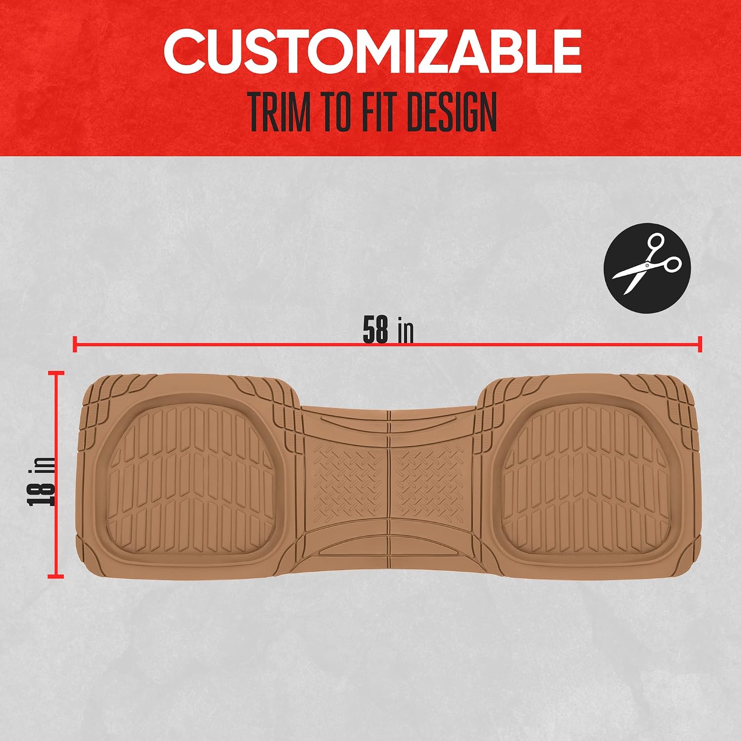 Motor Trend PRO920 Premium FlexTough Deep Dish Complementary Rubber Rear Floor Mats Liners, All Weather Protection, Designed for Trucks Cars Sedan SUV