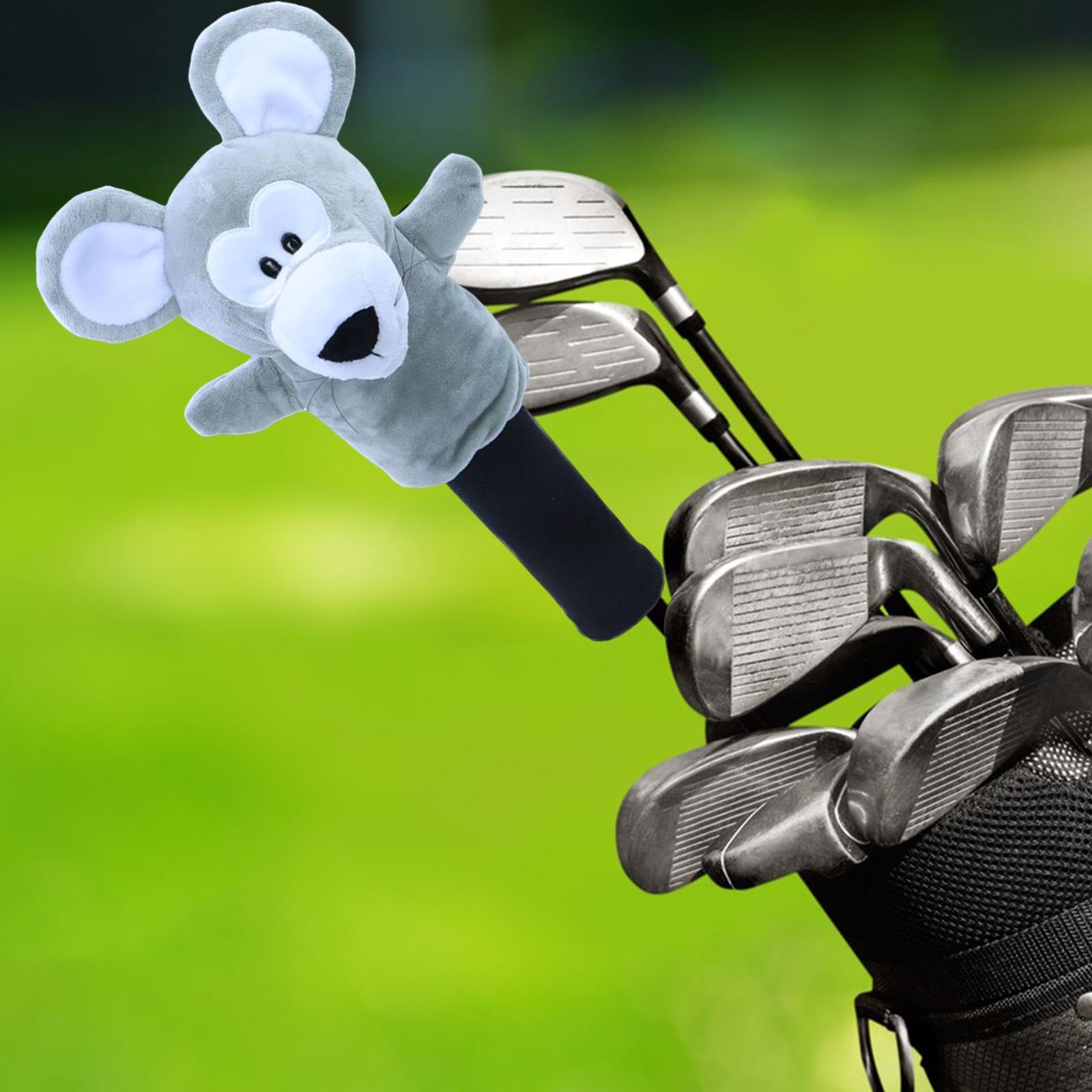 Milageto Maus-Golfschlägerhaube, schönes, lustiges Accessoire, Geschenk, süße Golfschlägerhaube aus Plüsch für Frauen, Familie, Freunde, Golfer, Ältere
