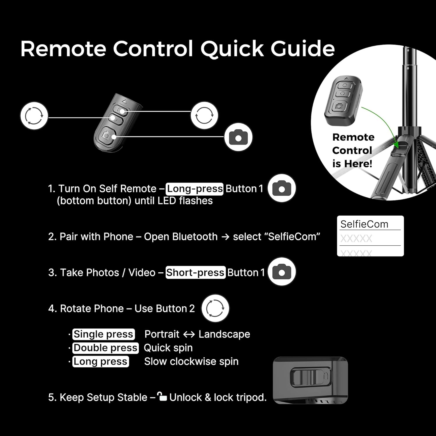Remote Control Quick Guide for RGBlink C16 Tripod