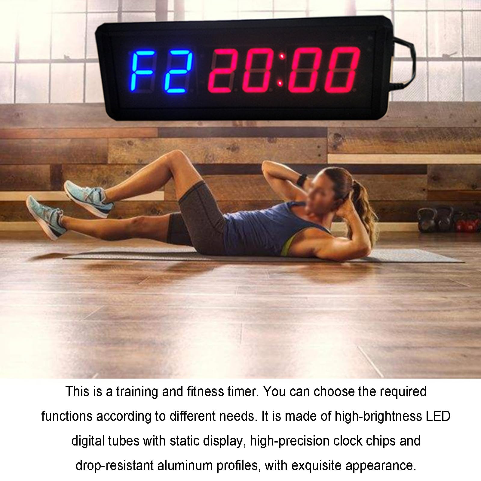 COYEUX Orologio Timer Digitale a LED per Palestra, cronometro per allenamenti a intervalli da 10 Pollici, luminosità Regolabile, con Telecomando, per Sport, Boxe, Fitness e Cucina