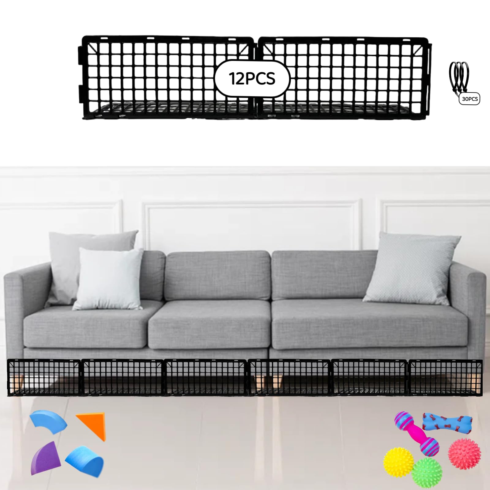 12Pcs Under Couch Blockers for Pets