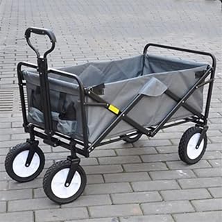 LAKIKAxtc Platform Trucks Heavy Duty Folding Bag Garden Trolley Bearing Trolley Utility Travel Car Pull (Color : Gris)