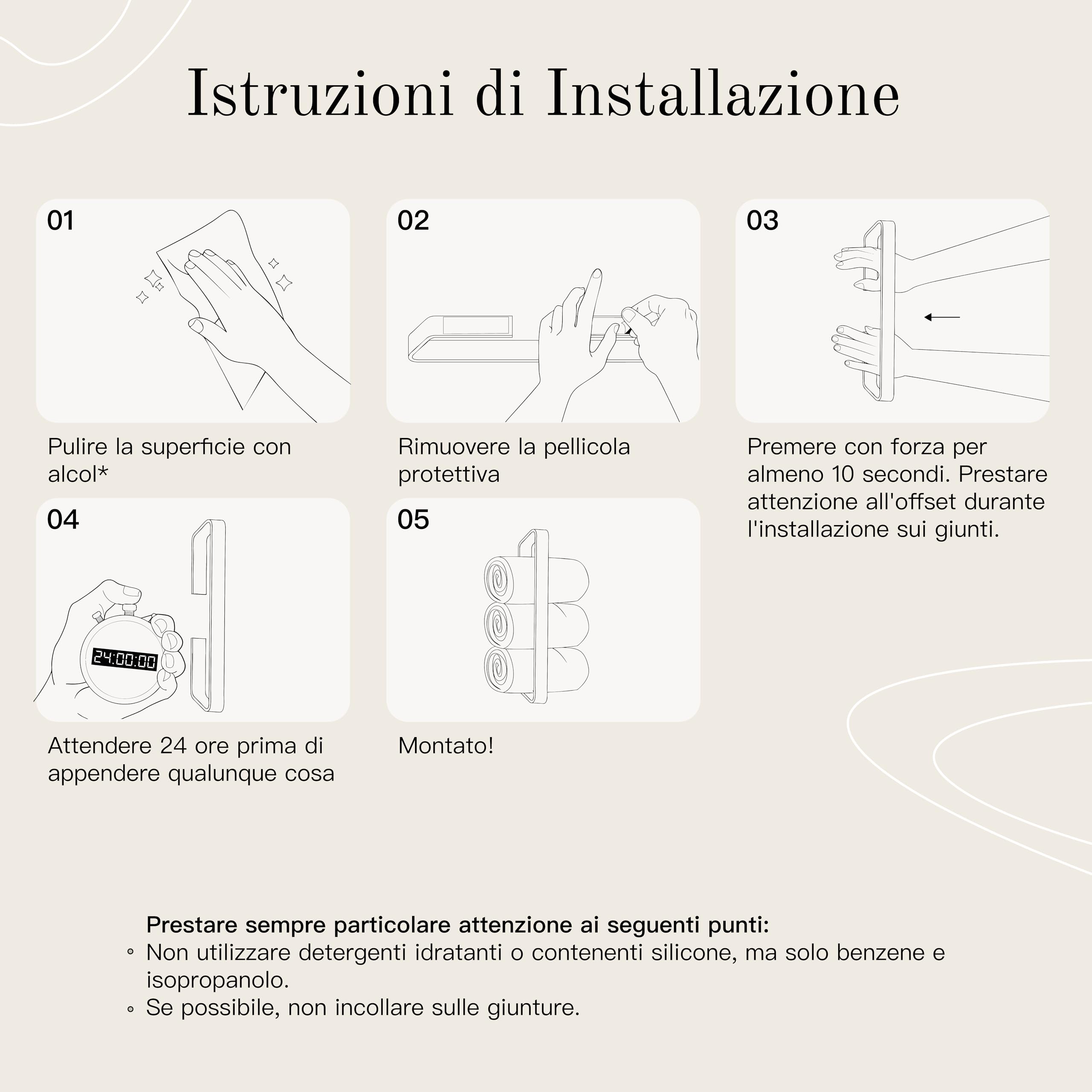 Designfabrik Porta asciugamani adesivo senza forare bagno moderno grigio argento