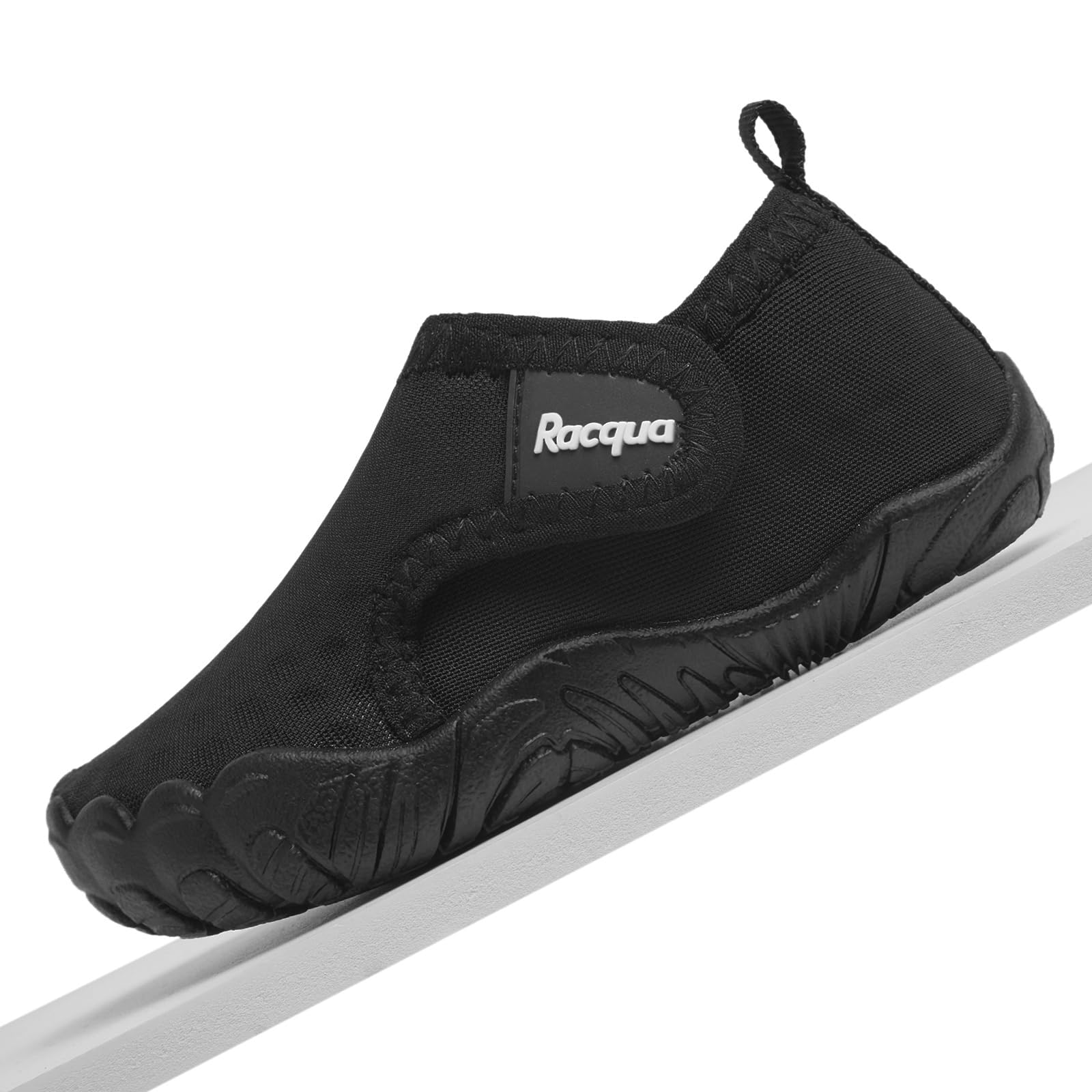 Racqua Scarpe da acqua per bambini, antiscivolo, per bambini, ragazzi e ragazze (neonati/bambini), Wzk1653t Nero, 25 EU