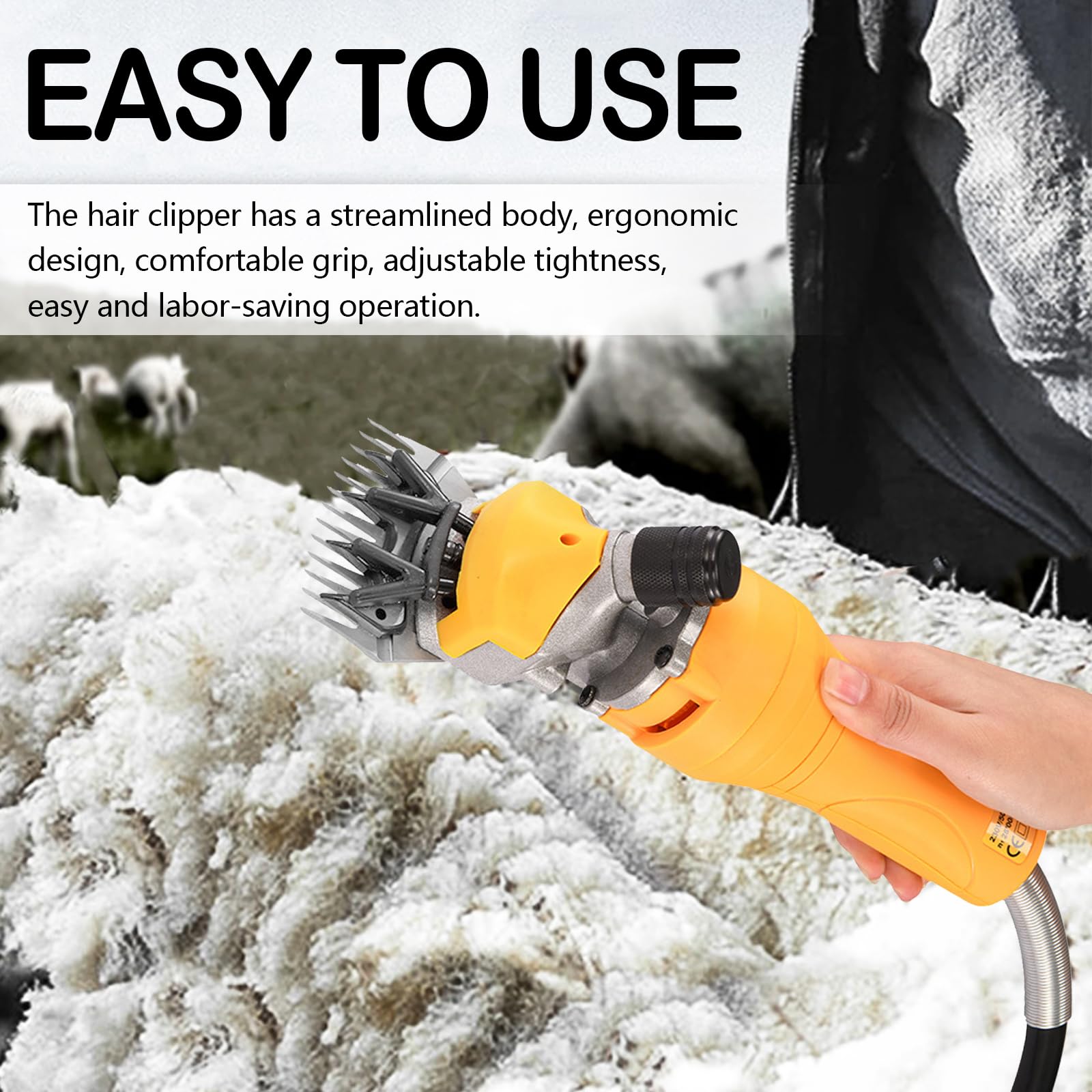 Esquiladora De Ovejas, 1000W Esquiladora Profesional De Ovejas Con Motor De Alta Potencia Y Cable De AlimentacióN 5m Esquiladora EléCtrica De Ovejas 13 Dientes 2400 Rpm Para Ovejas Cabras Y Alpacas