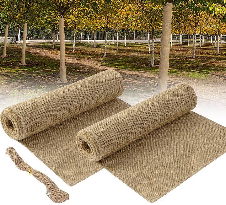 2 Rolls Natural Burlap Tree Wrap