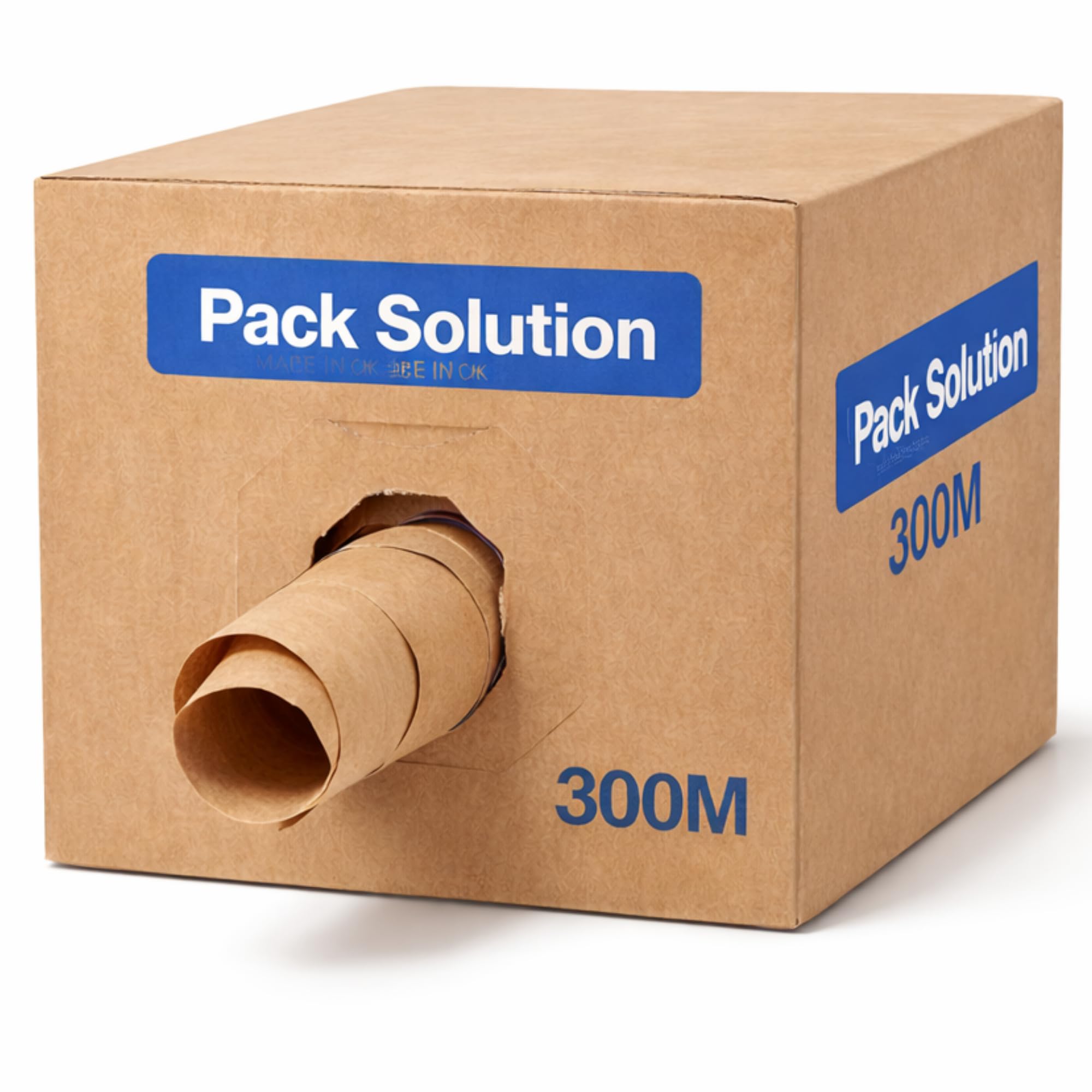 Pack Solution Brown Paper Void Fill Packing Paper Dispenser Box 300M, Recycled Kraft Parcel Filler, Coreless Centre Pull Packing Paper, Plastic-Free Cushioning Roll For Shipping, Moving And Ecommerce Packaging 375Mm X 300M
