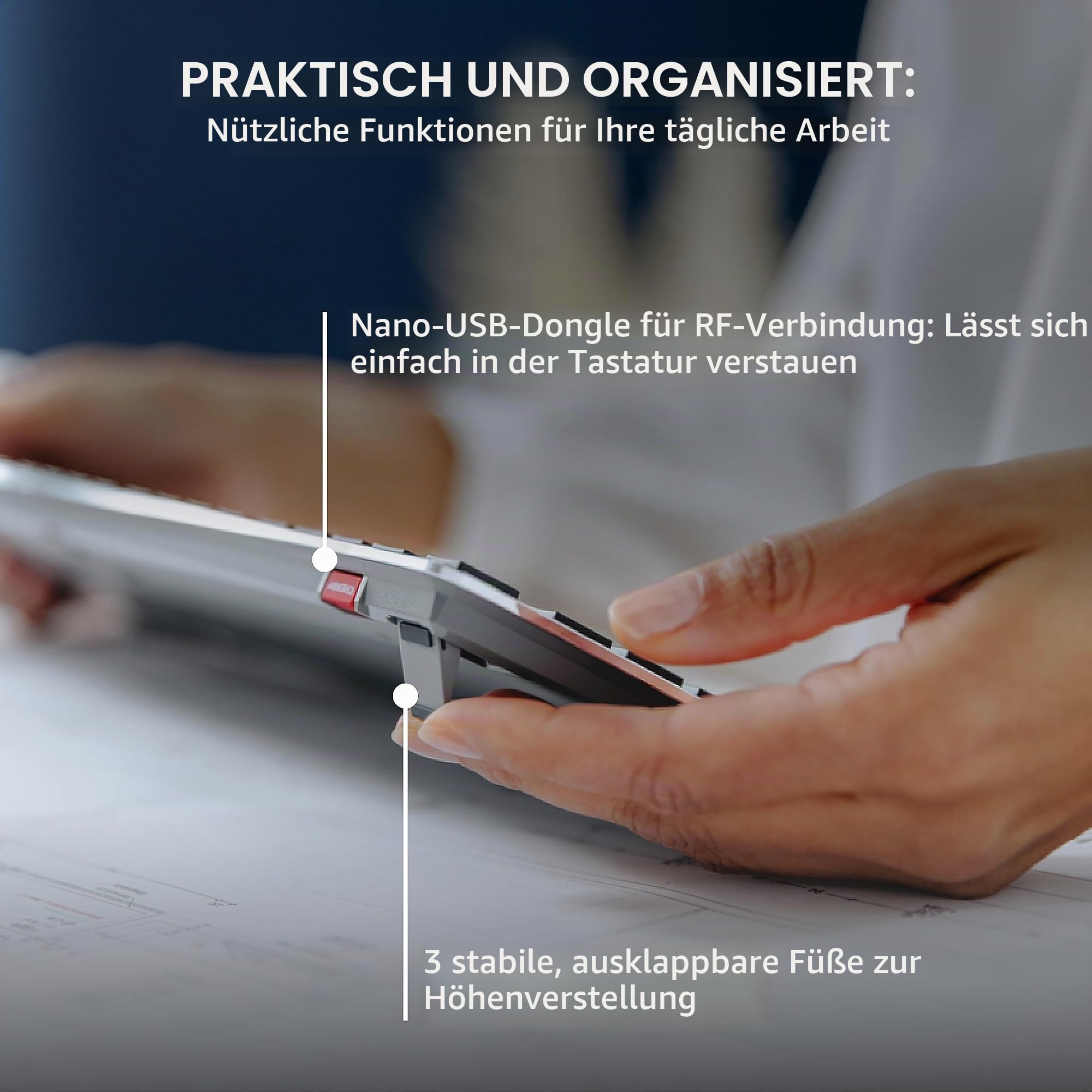 CHERRY KW X ULP, Ultra Flache Mechanische Tastatur, Schweiz QWERTZ, Schwarz | Kabelloses Multi-Device-Keyboard für bis zu 4 Geräte, Bluetooth, 2,4 GHz Funk & Kabel, Weiße Beleuchtung, Wiederaufladbar
