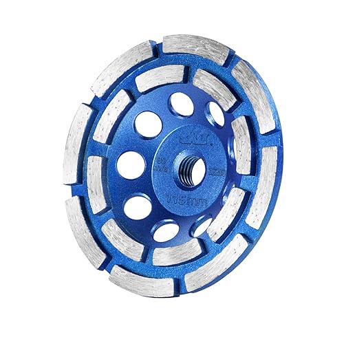 Miniatura 9 de SALI Muelas abrasivas de hormigón de 4.5 pulgadas, 3 piezas, 16 segmentos de diamante turbo, árbol 5/8-11, rueda abrasiva de diamante apta para