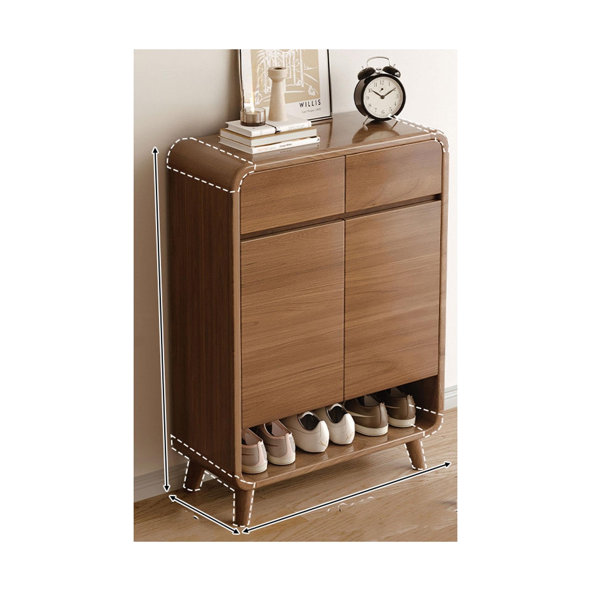 Qxmiguel shoe rack Solid Wood Shoe Rack Home Indoor Storage Cabinet Entrance Hall Cabinet Adjustable Shelves Suitable for Entrance Corridor shoe cabinet