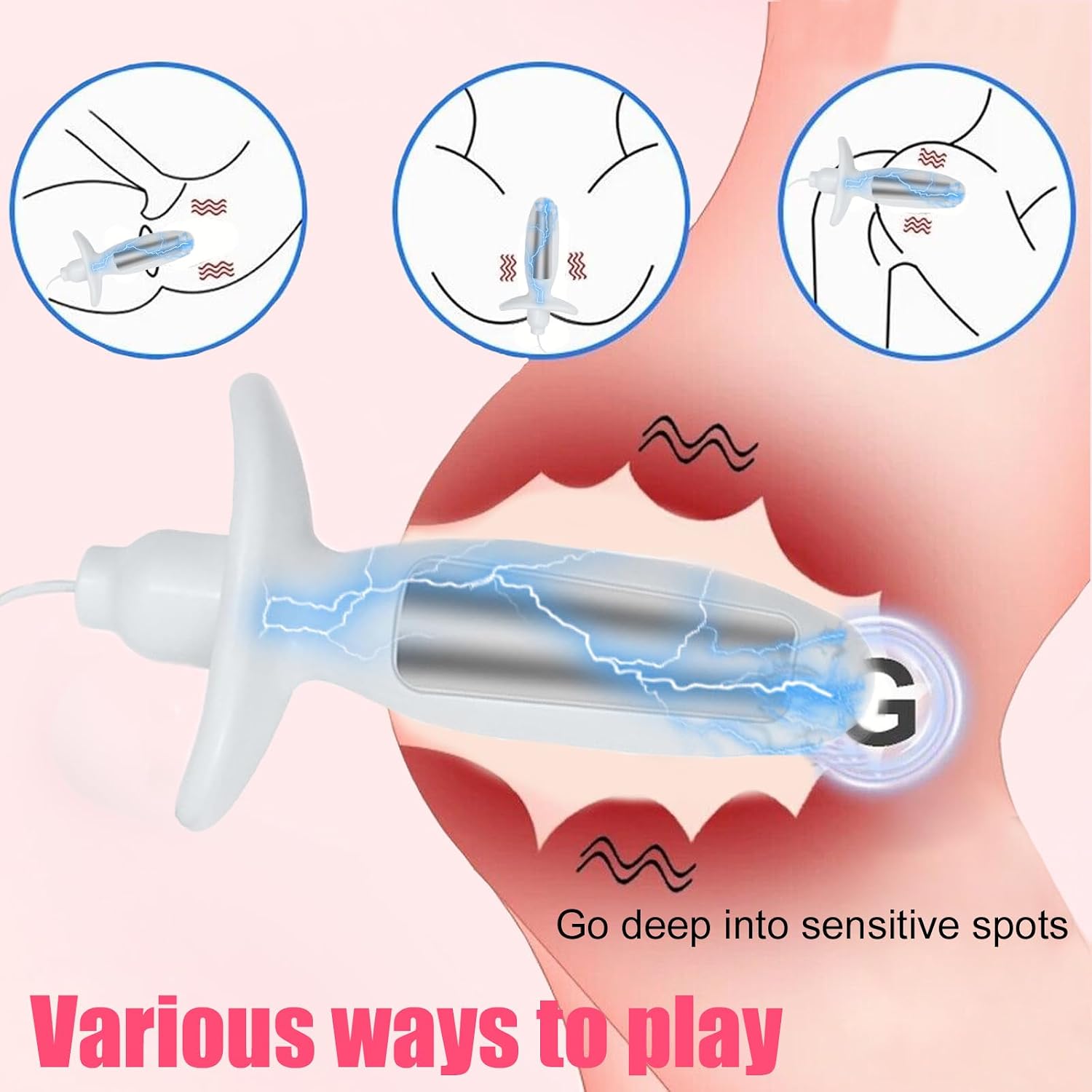 MFMYEE Electric Shock Anal Plug Vibrator Remote Control Electric Shock Anal Plug Anal Massager-Anal Dilator Adult Sex Toy