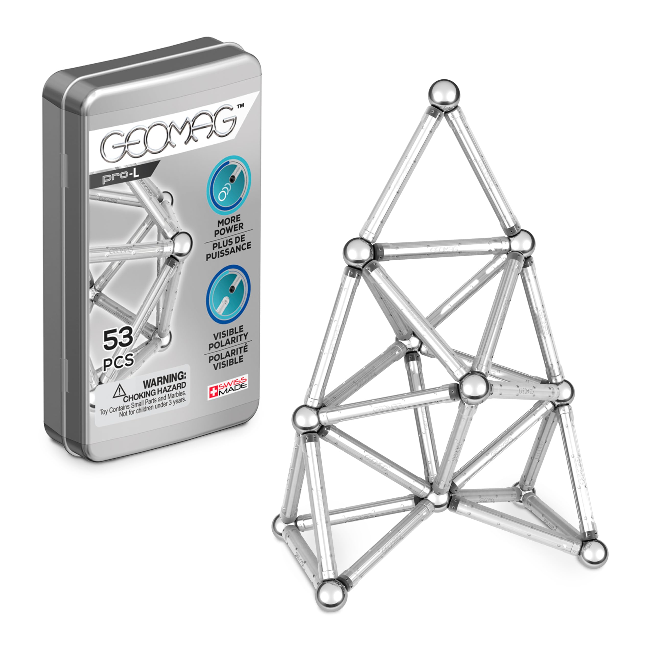 040 - pro-L Pocket Set, Magnetic Construction Set, 53 Pieces