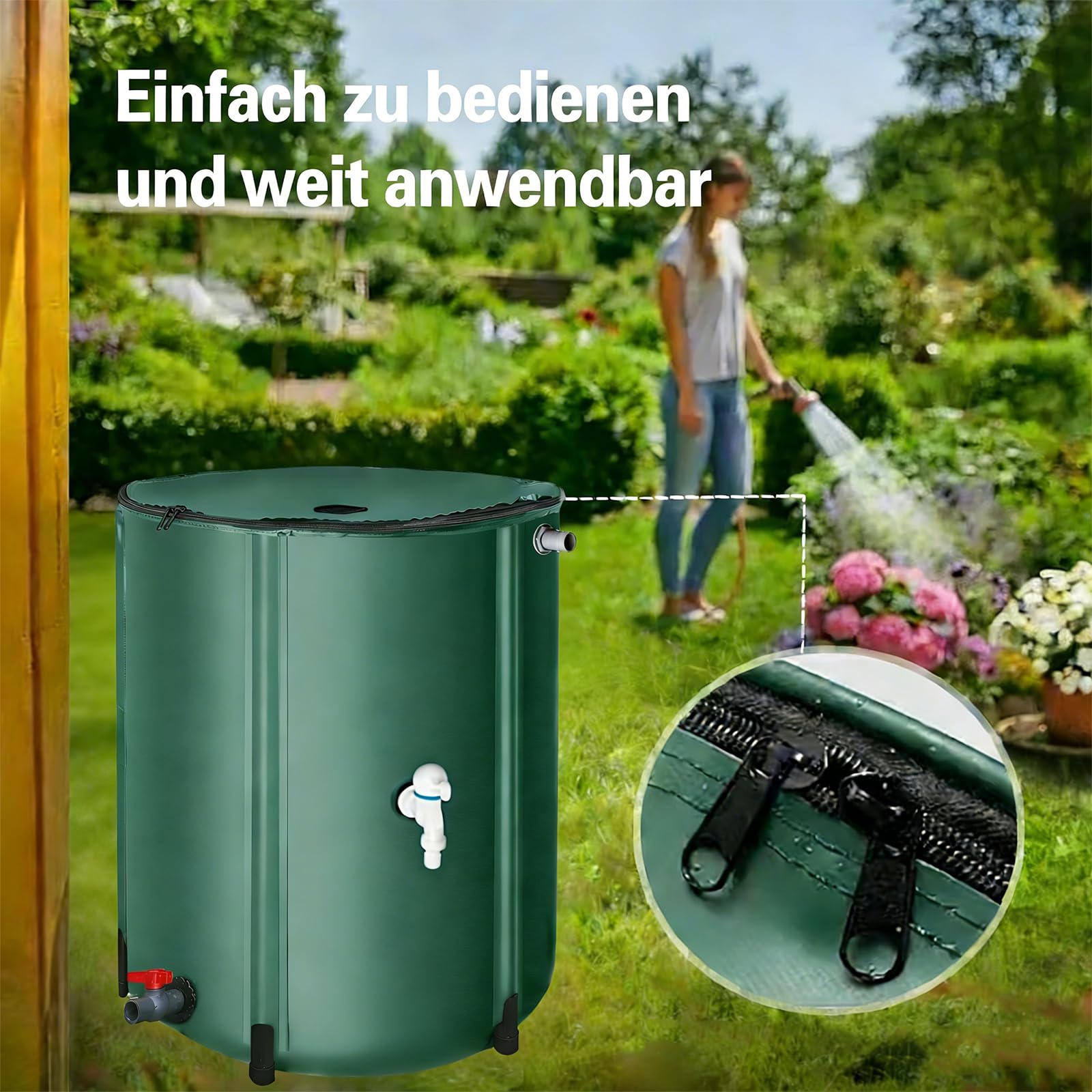 Water Butts Beczka na deszczówkę ze stojakiem i kranem 250 l Waterbutt UK